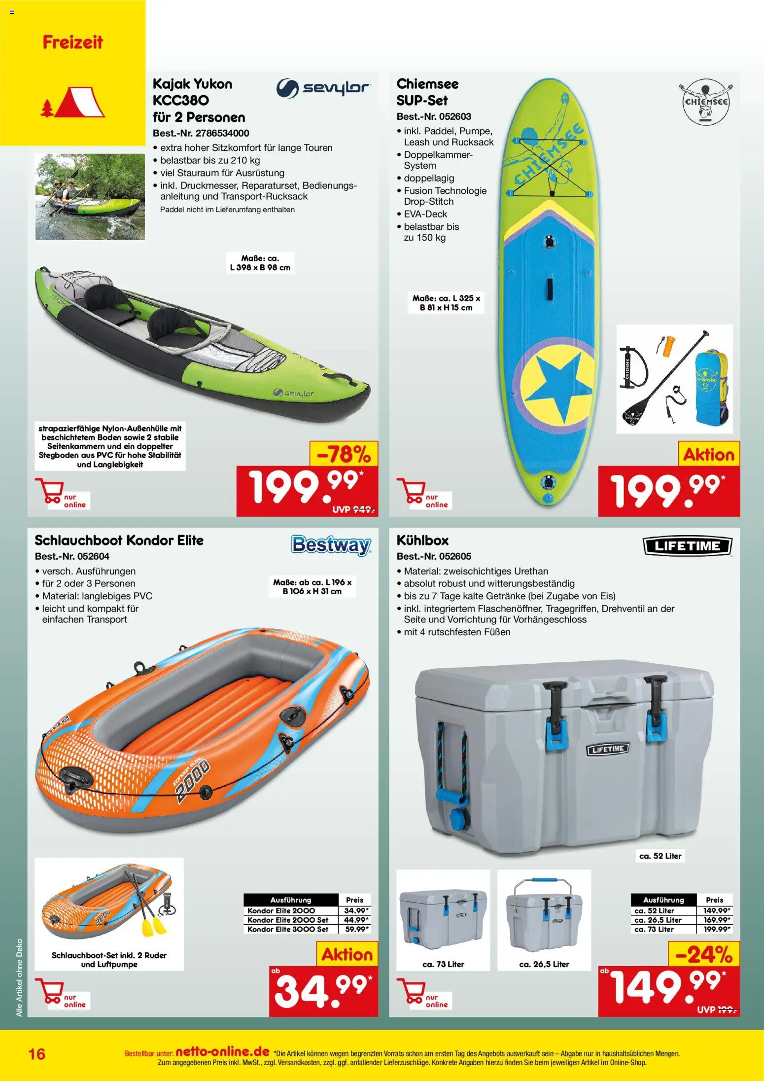 Netto Marken-Discount Online-Angebote Mai – gültig ab 01.05.2026 | Seite: 16 | Produkte: Luftpumpe, Rucksack, Eis