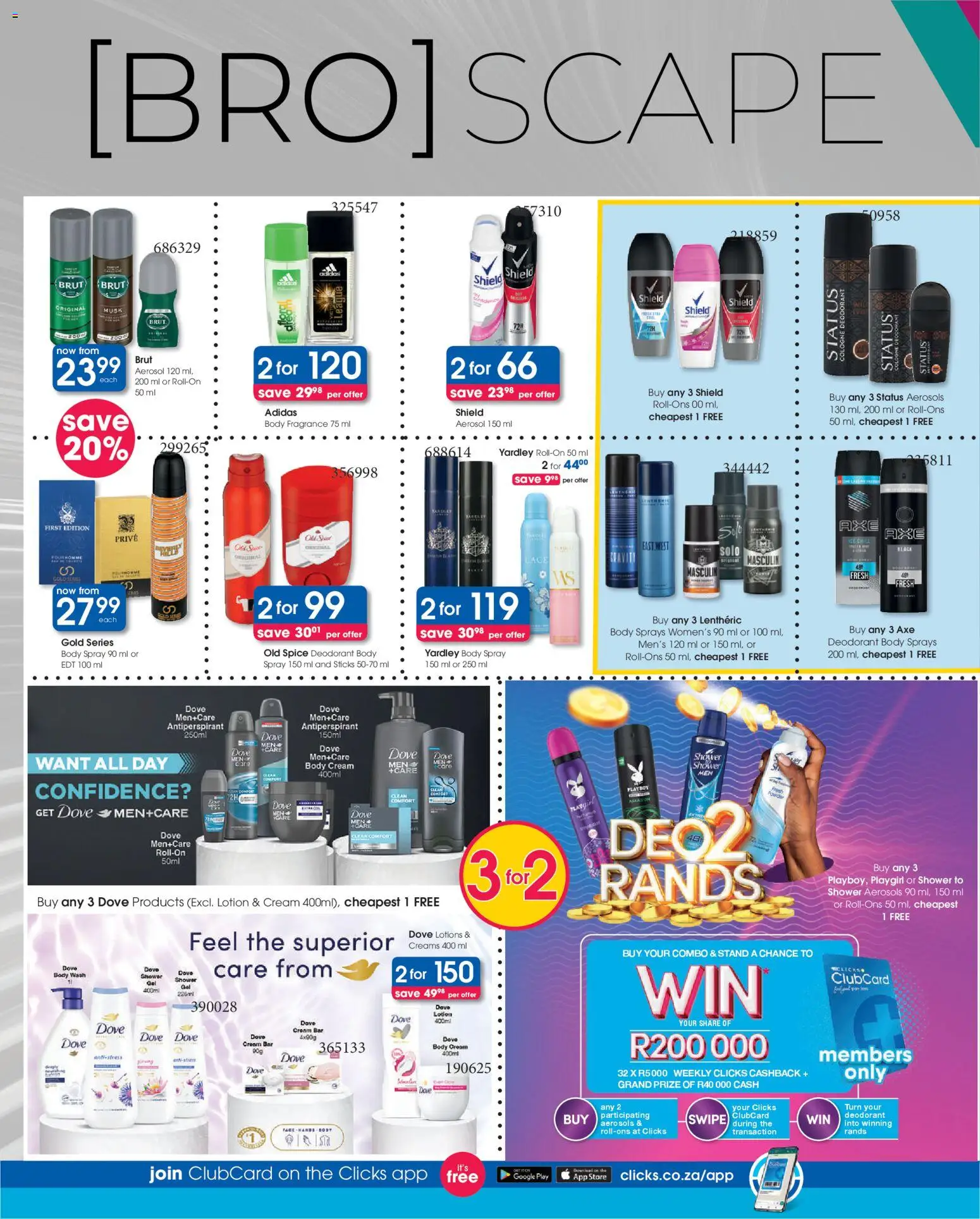 New Clicks catalogue – valid from 23.10.2025 | Page: 22 | Products: Shower, Body spray, Cream, Body cream