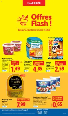 LIDL - Prévisualisation de Casa Azzurra Mozzarella (3), Le produit de 125 g: 0,97 € (1 kg = 7,76 €), Les 3 produits dont 1 OFFERT : 1,94 € (1 kg = 5,17 €), au lieu de 2,91 € (1 kg = 7,76 €), 16 % Mat. Gr. sur produit fini valide à partir de 09.10.2025 | Page: 17