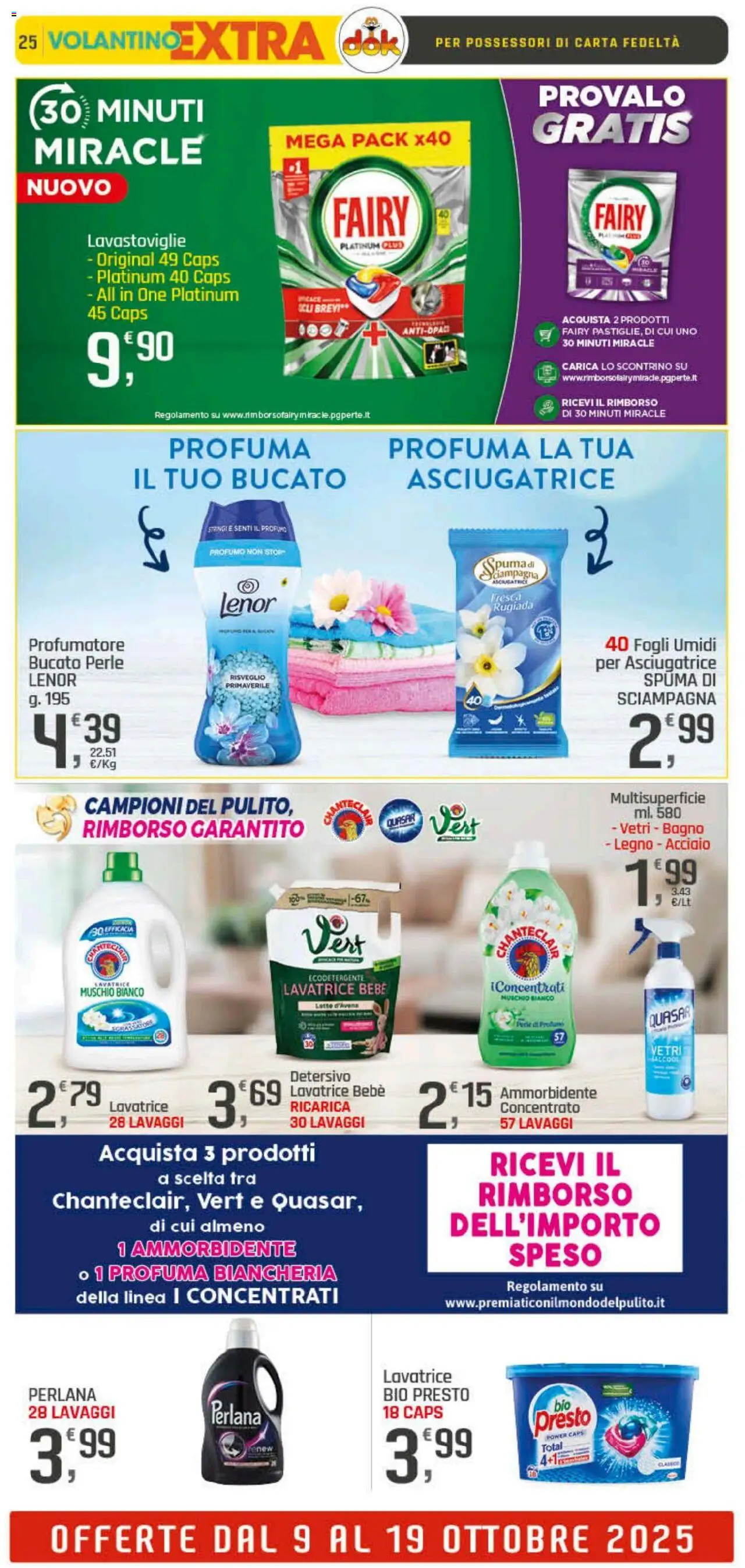 Volantino DOK del 09.10.2025 | Pagina: 25 | Prodotti: Ammorbidente, Latte, Asciugatrice, Lavastoviglie