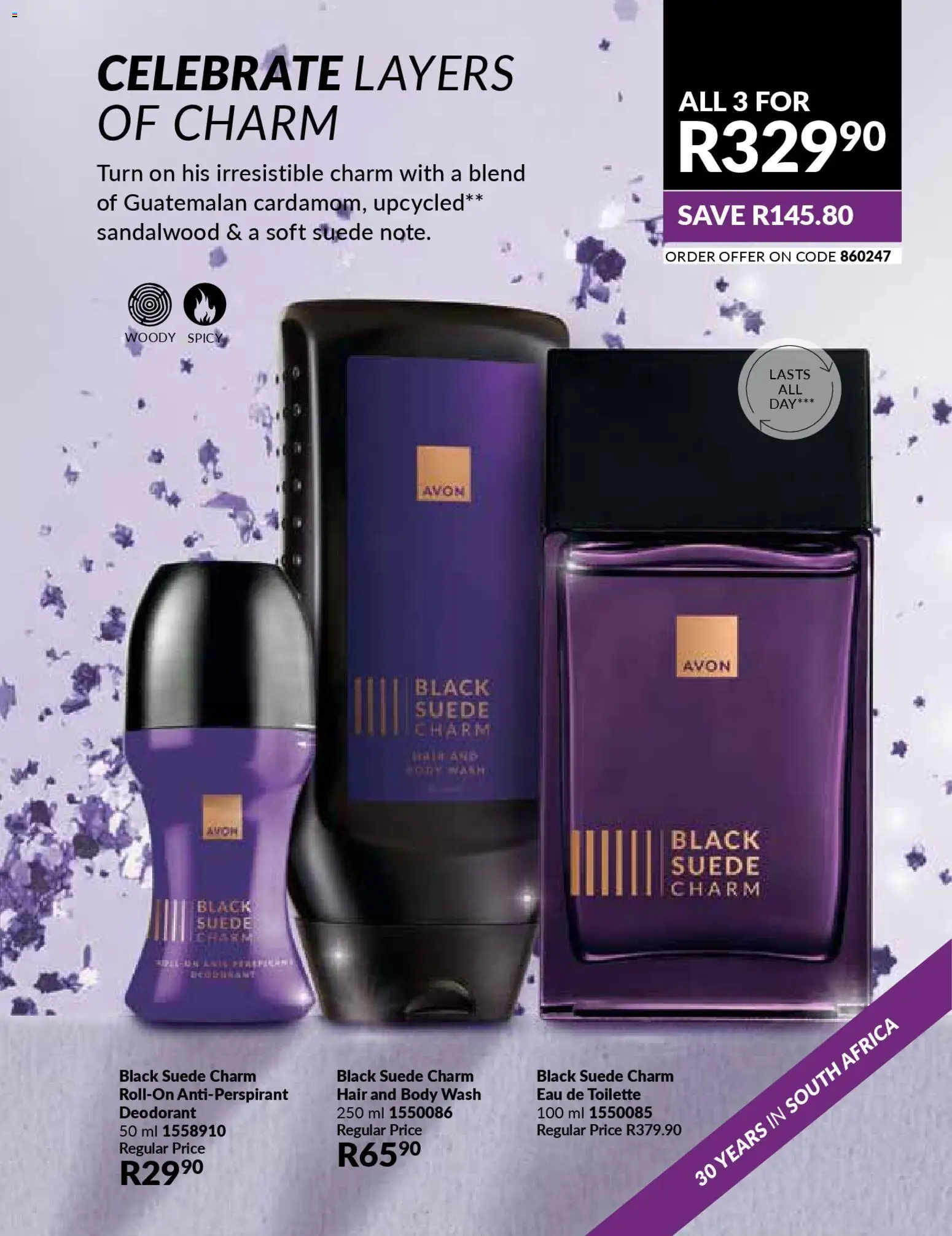 New Avon catalogue – valid from 01.01.2026 | Page: 17 | Products: Eau de toilette, Deodorant, Antiperspirant, Body wash