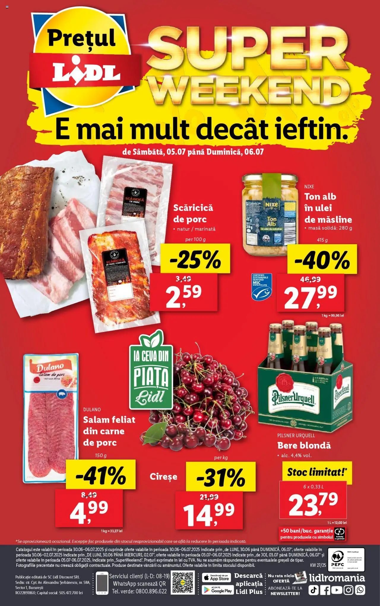 Catalog Lidl – valabil de la 30.06.2025 | Pagină: 98 | Produse: Masă, Salam, Bere, Cireșe