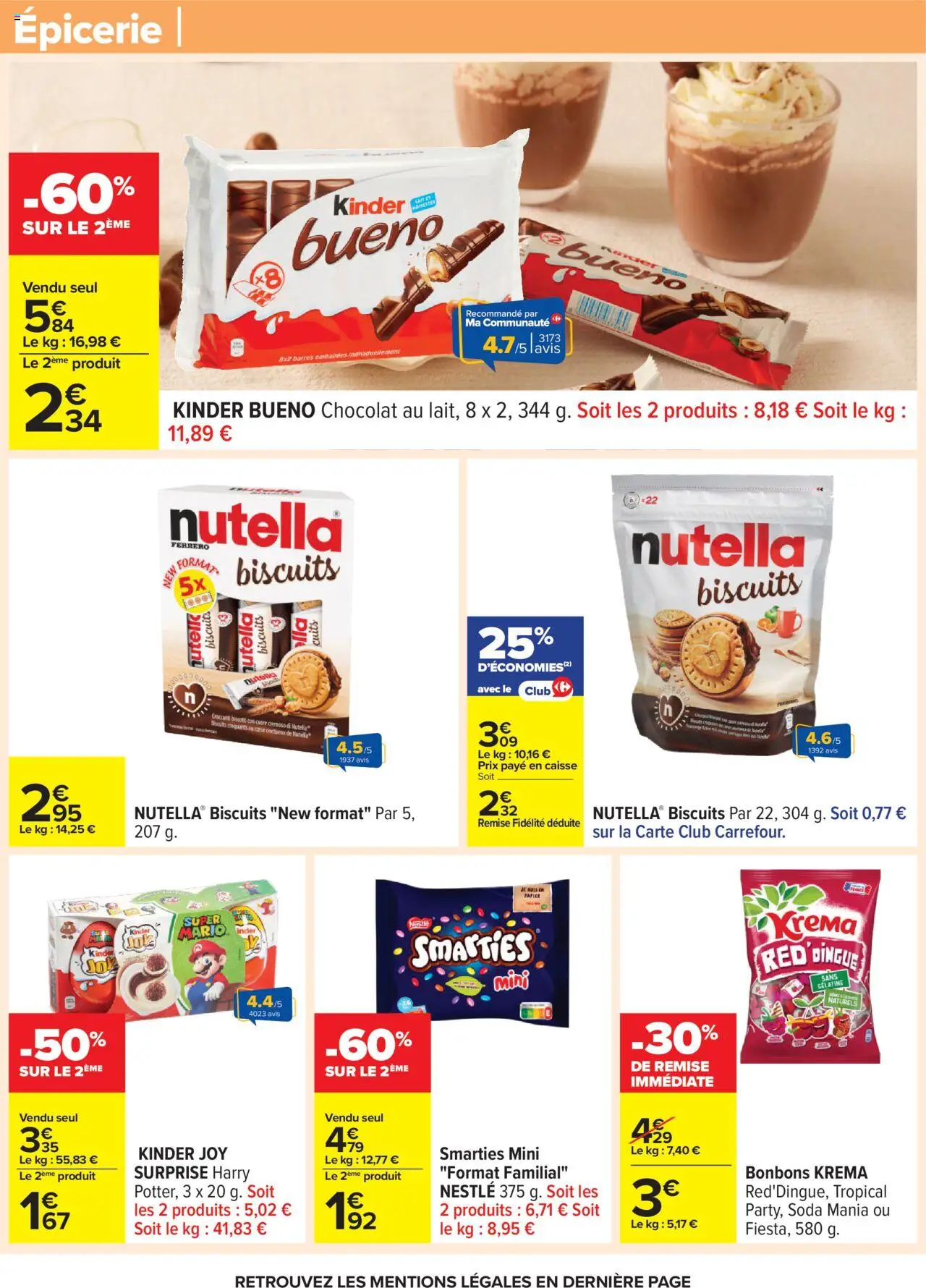  | Page: 29 | Produits: Kinder Bueno, Nutella, Chocolat, Gélatine
