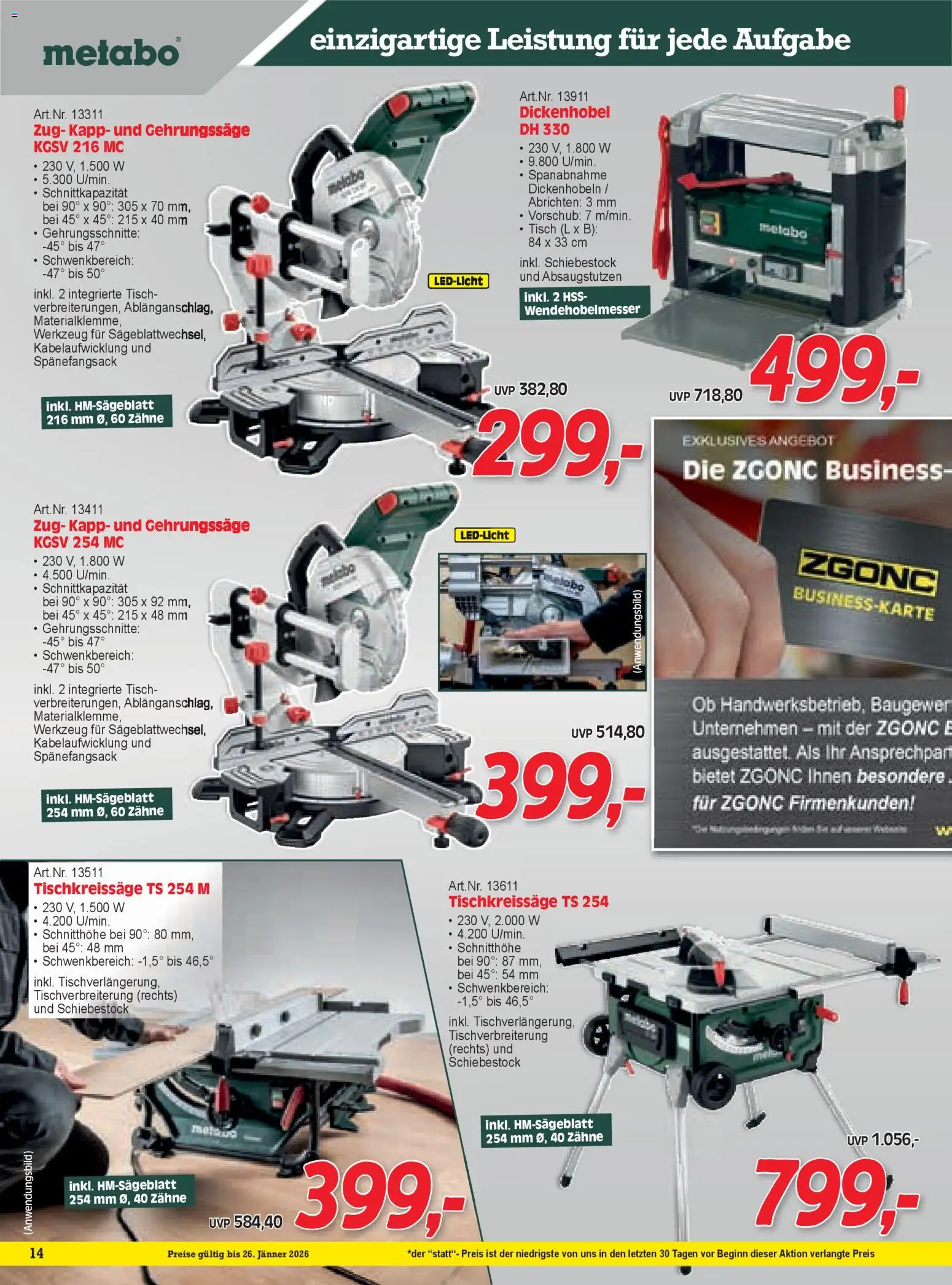 Zgonc Flugblatt Jänner I 2026 gültig ab 01.01.2025 | Seite: 14 | Produkte: Tisch