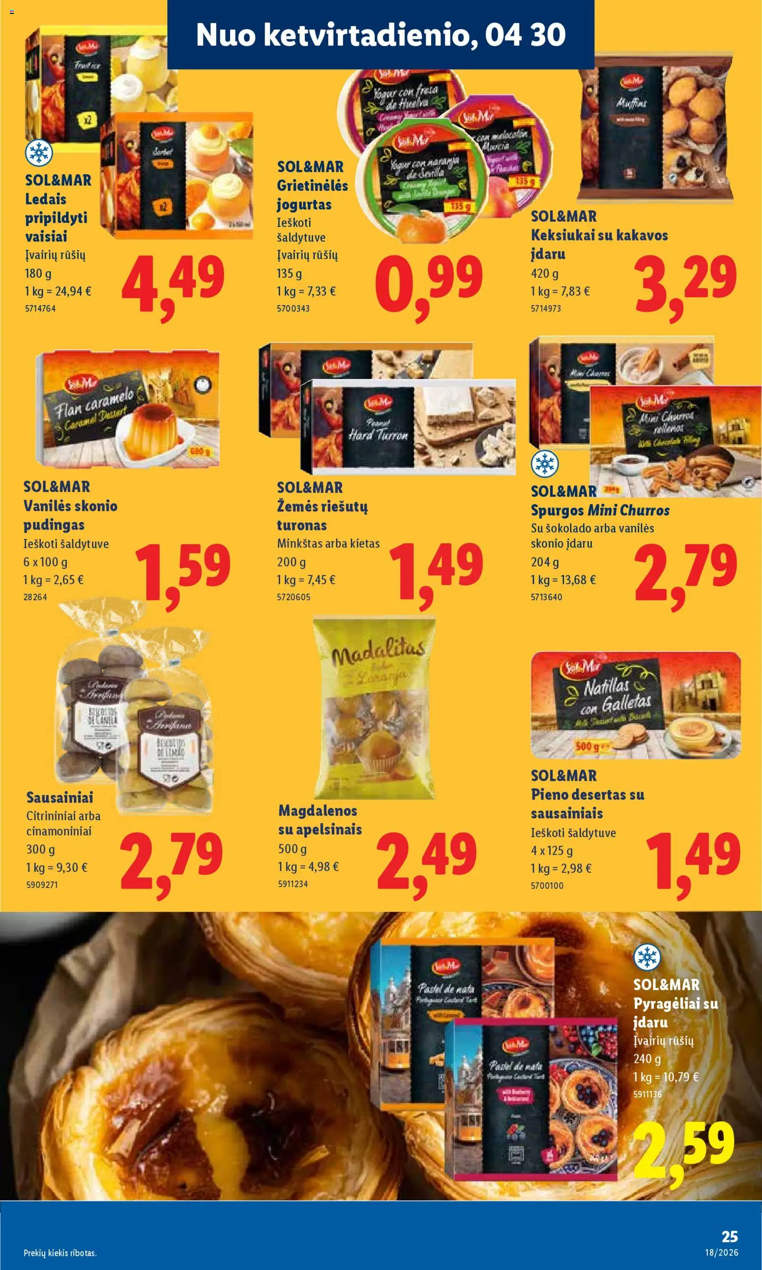 LIDL akcijos nuo 27.04.2026 | Puslapis: 25 | Prekių: Sausainiai, Jogurtas