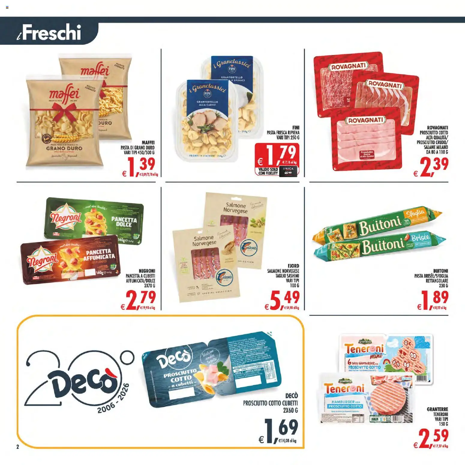 Volantino Decò del 07.04.2026 | Pagina: 2 | Prodotti: Salame, Salmone, Prosciutto, Hamburger