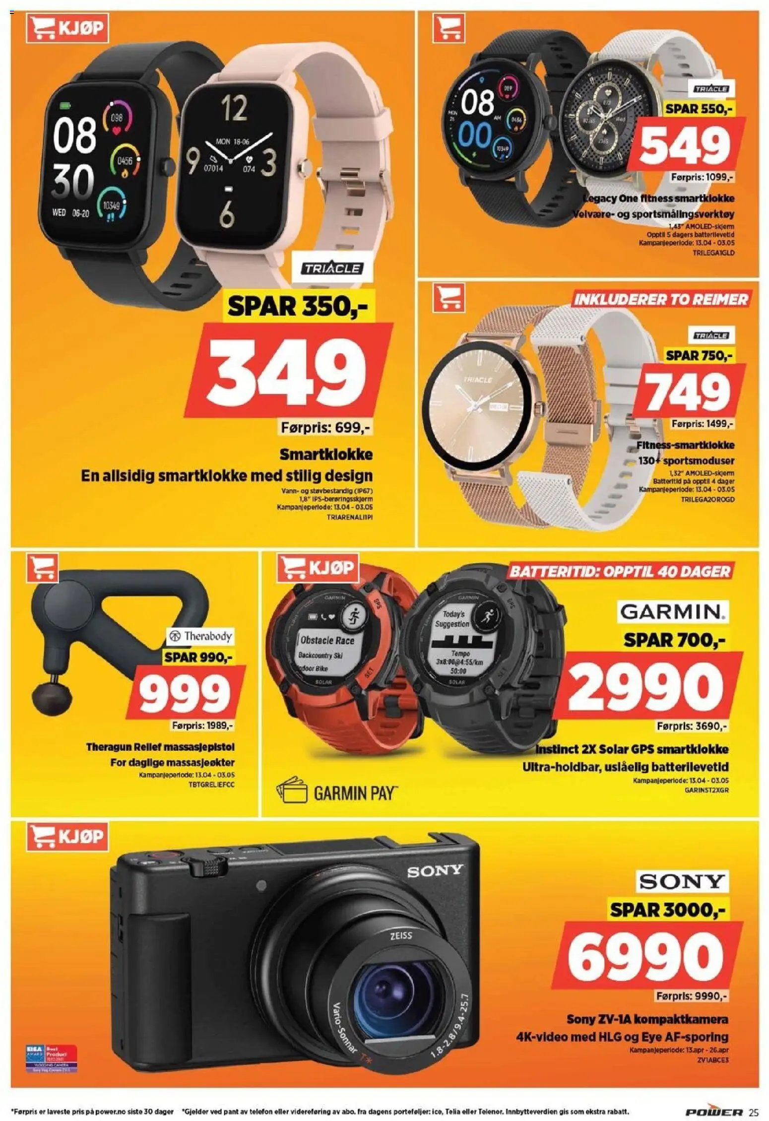 {H1} | Side: 25 | Produkter: GPS, Massasjepistol, Smartklokke, Вермішель