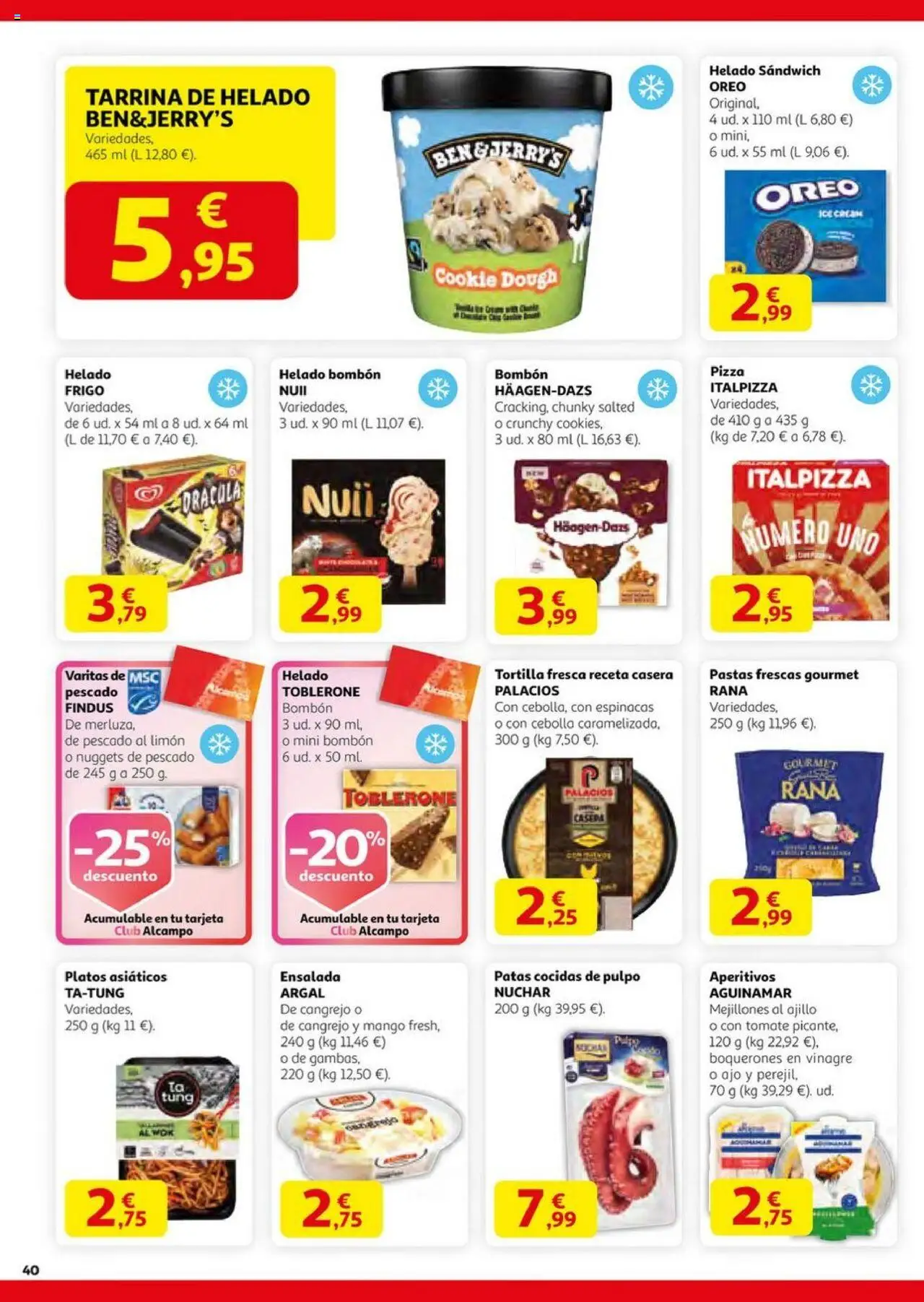 Alcampo - HG catalan  │ válido desde el 14.08.2025 | Página: 40 | Productos: Helado bombón, Πορσελάνη, Παγωμένο τσάι, Δεξαμενή