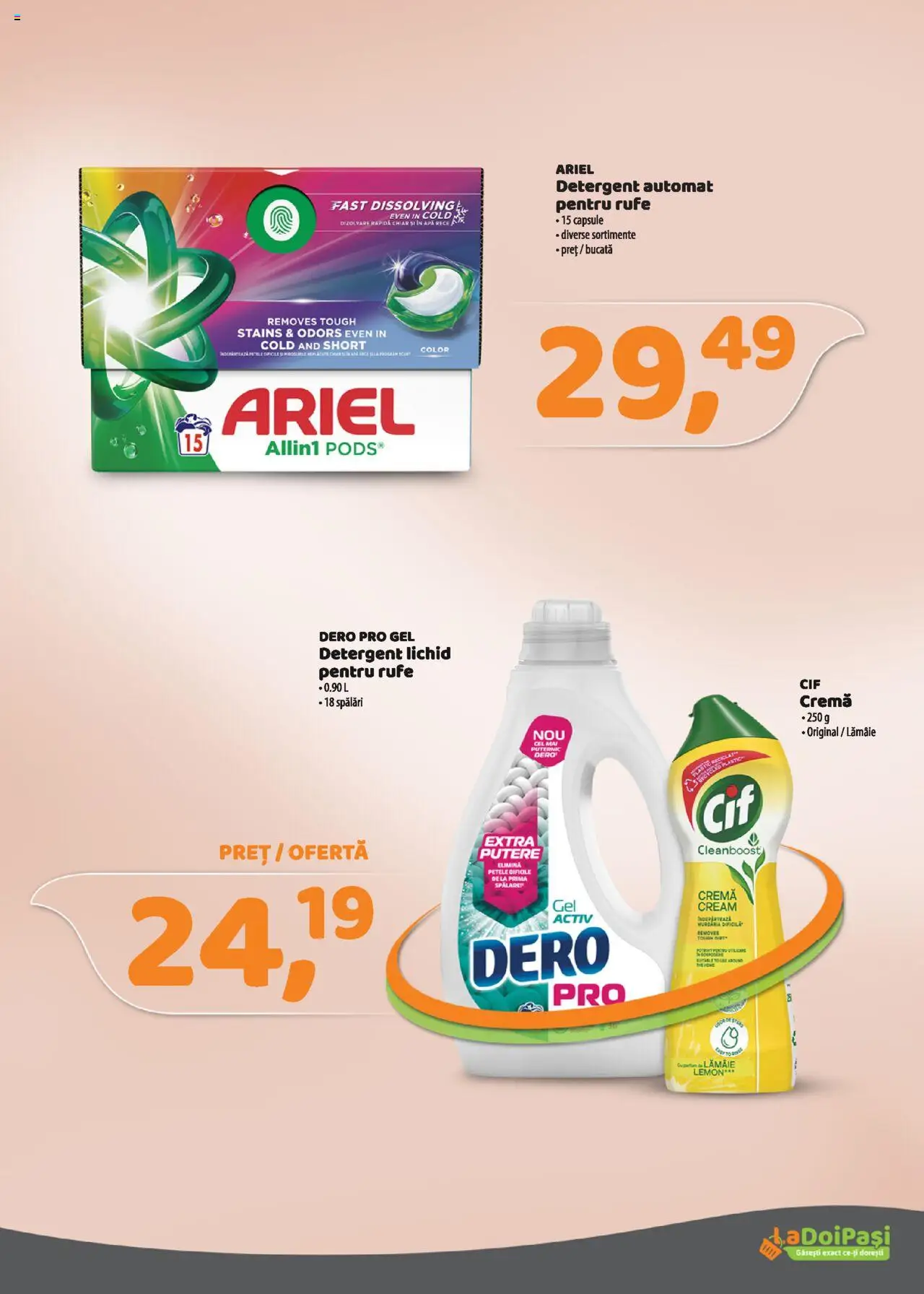 Catalog LaDoiPași – valabil de la 01.07.2025 | Pagină: 14 | Produse: Cremă, Detergent, Apă, Lămâie