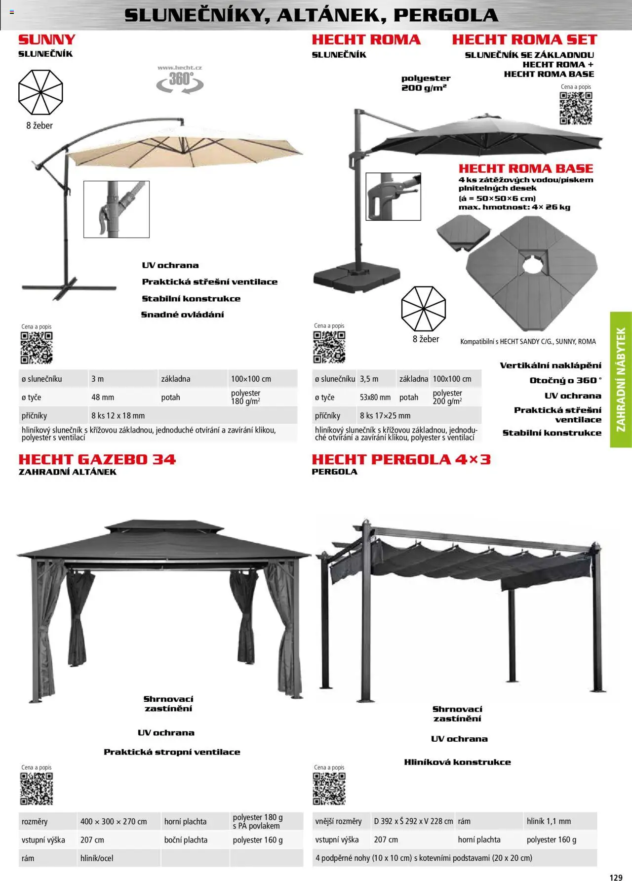 Hecht katalog - Podzim - zima 2025 od 01.09.2025 | Strana: 129 | Produkty: Příčníky, Hecht, Nábytek, Slunečník