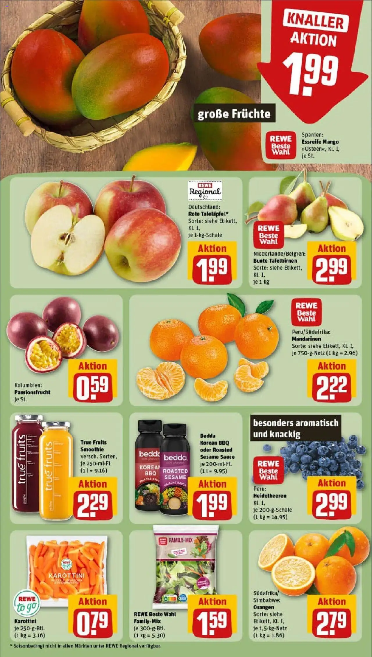 Rewe prospekt Fröndenberg	 – gültig ab 06.10.2025 | Seite: 4 | Produkte: Mandarinen, Orangen, Heidelbeeren, Mango