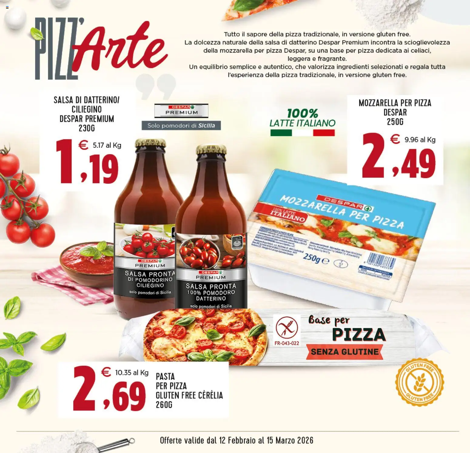 Volantino Interspar del 12.02.2026 | Pagina: 4 | Prodotti: Pomodoro, Latte, Pomodori, Pasta