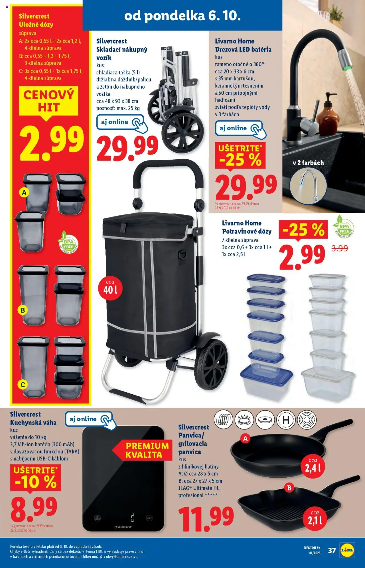 Nové Lidl akcie – leták je platný od 06.10.2025 | Strana: 59 | Produkty: Led, Panvica, Taška, Váha