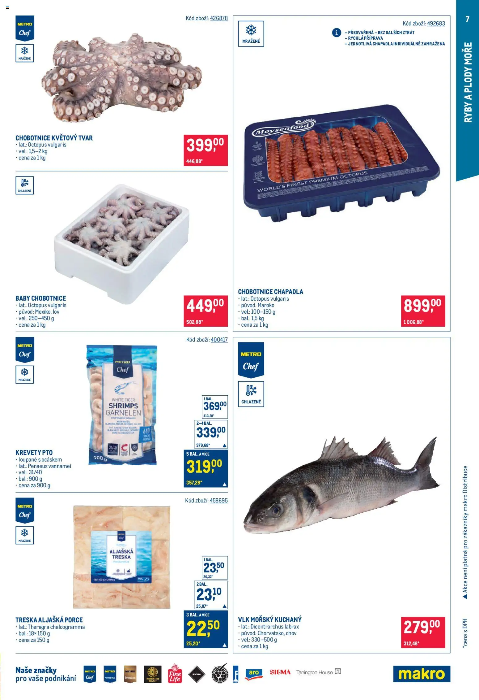 Makro leták - Gastronomie od 22.04.2026 | Strana: 7 | Produkty: Aljašská treska, Ryby, Mražené ryby, Krevety