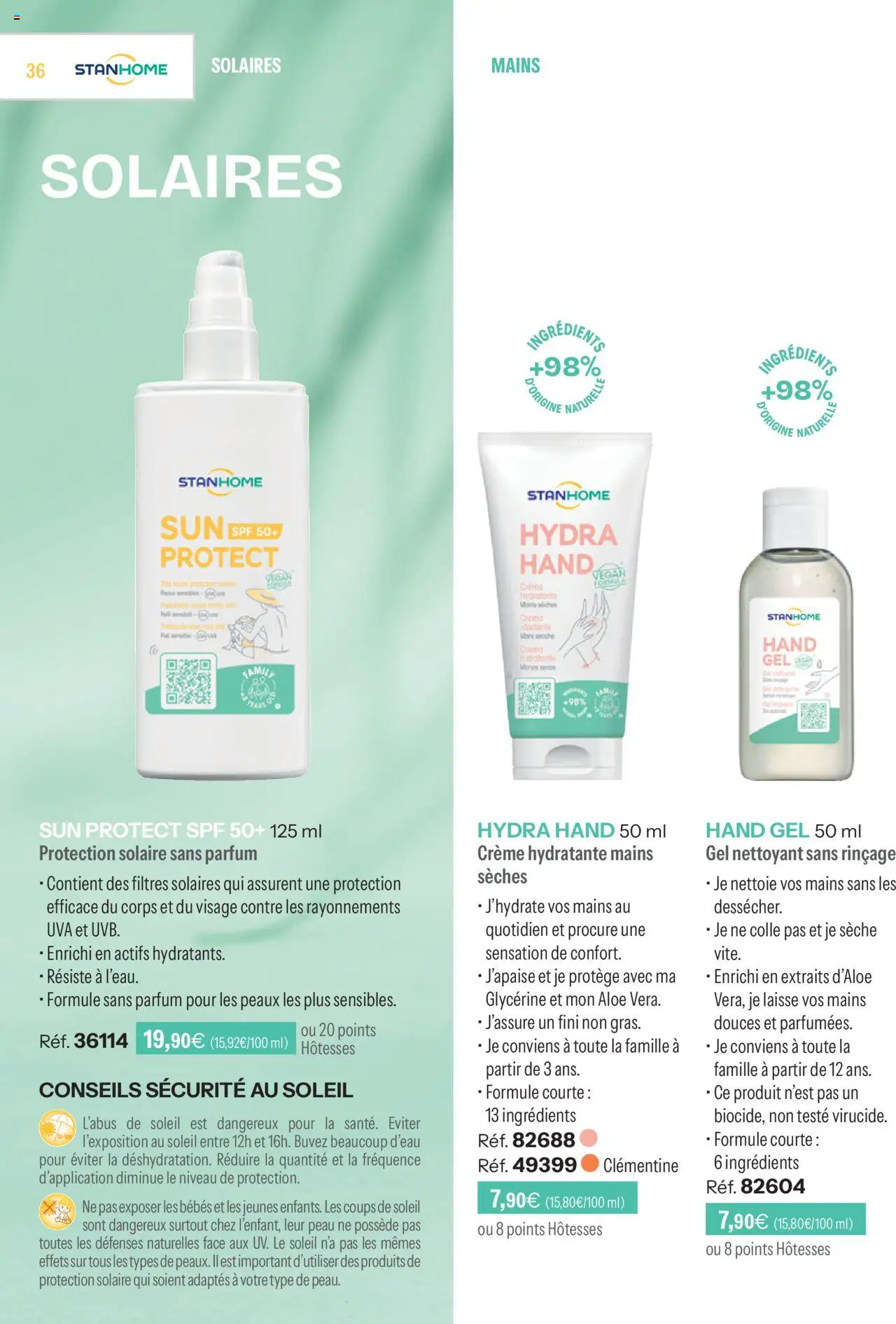 {H1} | Page: 36 | Produits: Clémentine, Crème hydratante, Colle, Crème