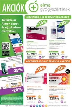 Alma Gyógyszertárak Akciós újság - amely érvényes a következő dátumtól: 01.12.2025