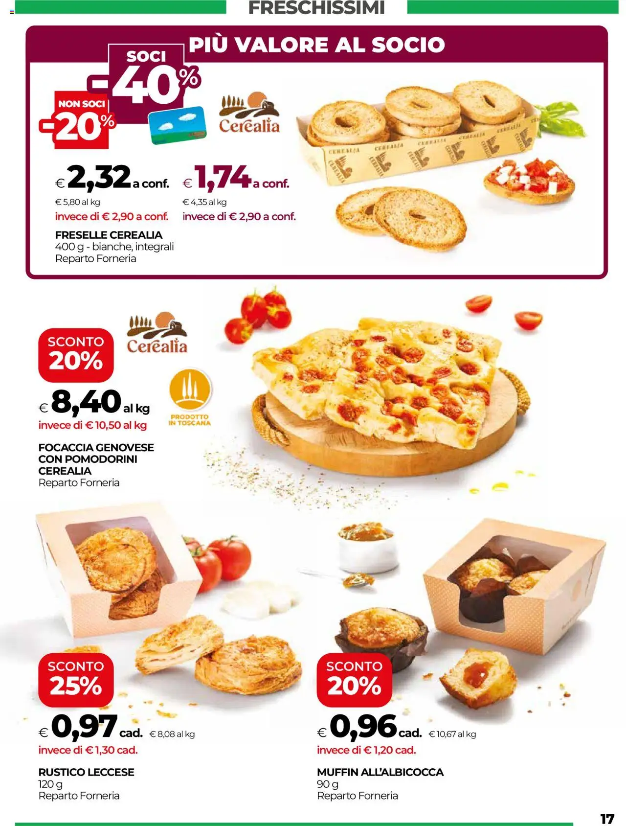 Volantino COOP del 22.05.2025 | Pagina: 17 | Prodotti: Pomodorini, Cereali, Focaccia, Muffin