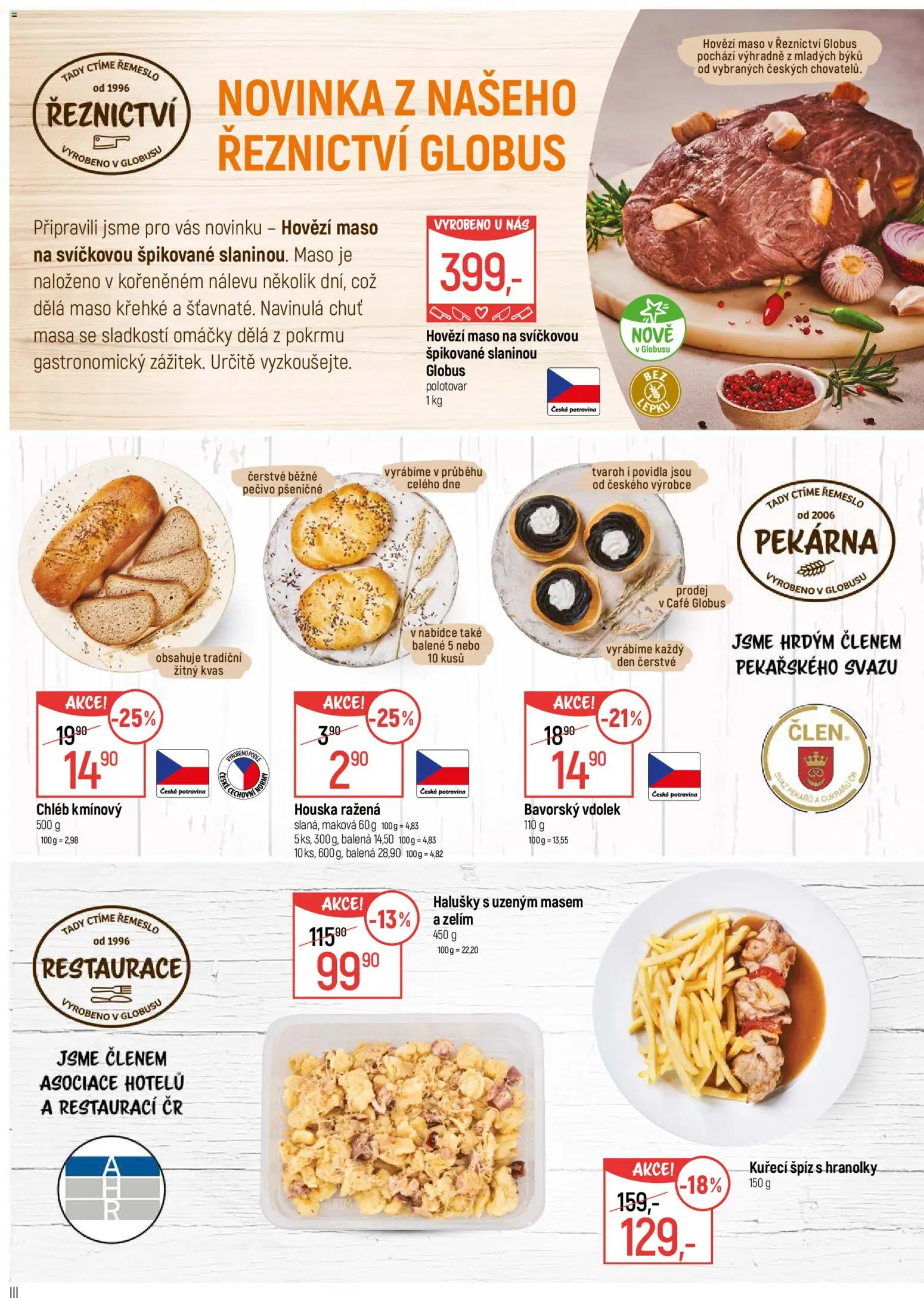 Globus leták - Plzeň od 18.02.2026 | Strana: 5 | Produkty: Špíz, Chléb, Tvaroh, Pekárna