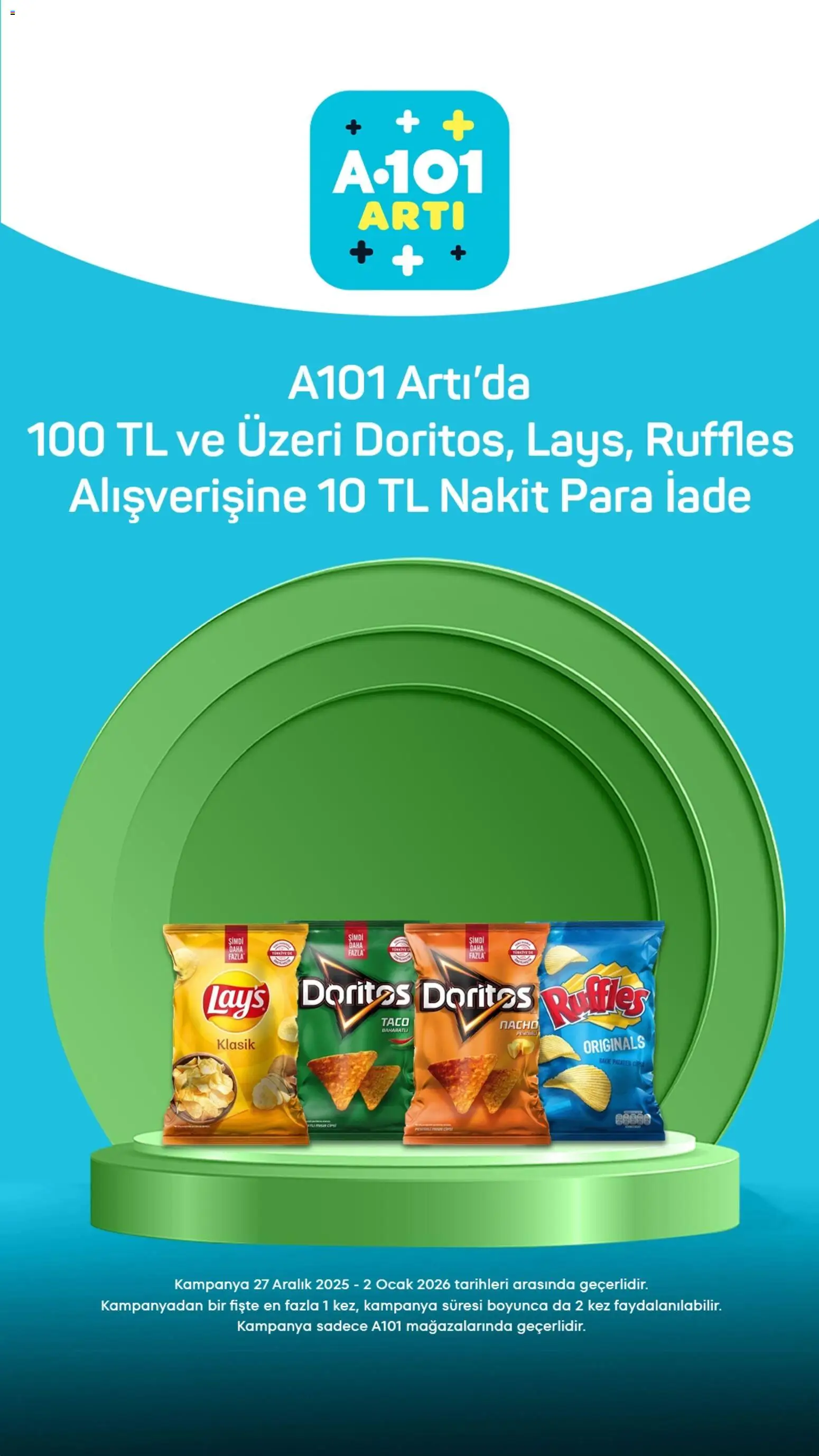 A101 Arti - 27.12.2025 tarihinden itibaren geçerlidir | Sayfa: 4 | Ürünler: Patates, Ocak