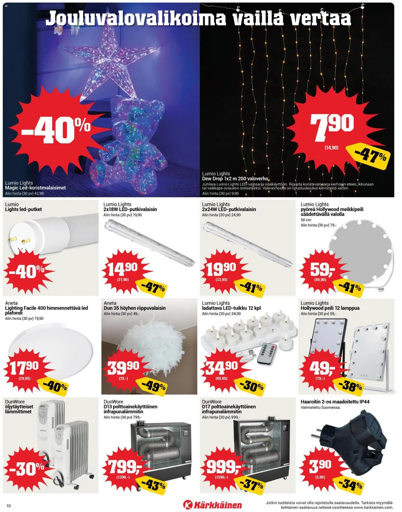 Kärkkäinen tarjoukset – voimassa 05.11.2025 alkaen | Sivu: 10 | Tuotteet: Meikkipeili, Peili