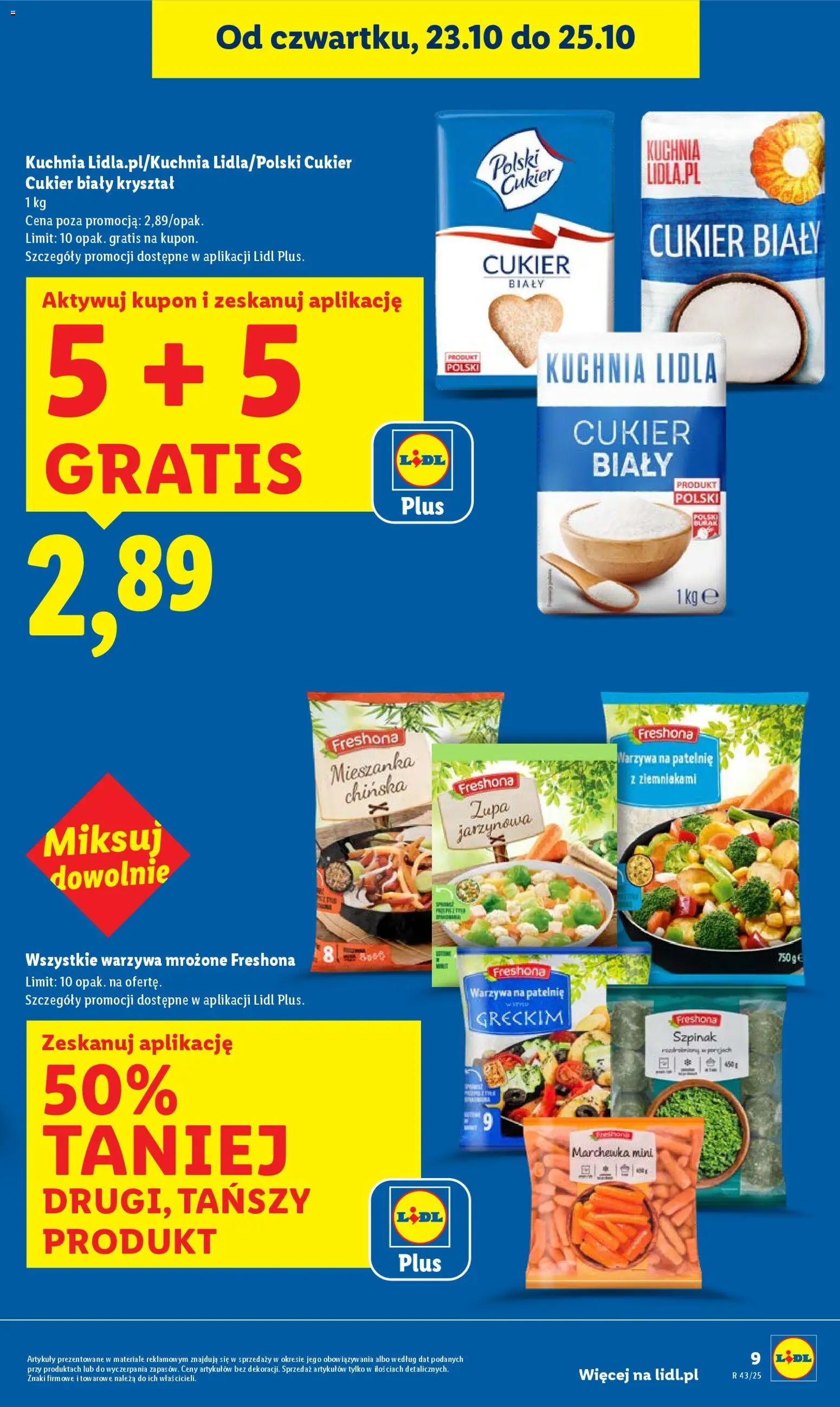 Lidl Gazetka od 23.10.2025 | Strona: 9 | Produkty: Burak, Zupa jarzynowa, Patelnie, Cukier biały