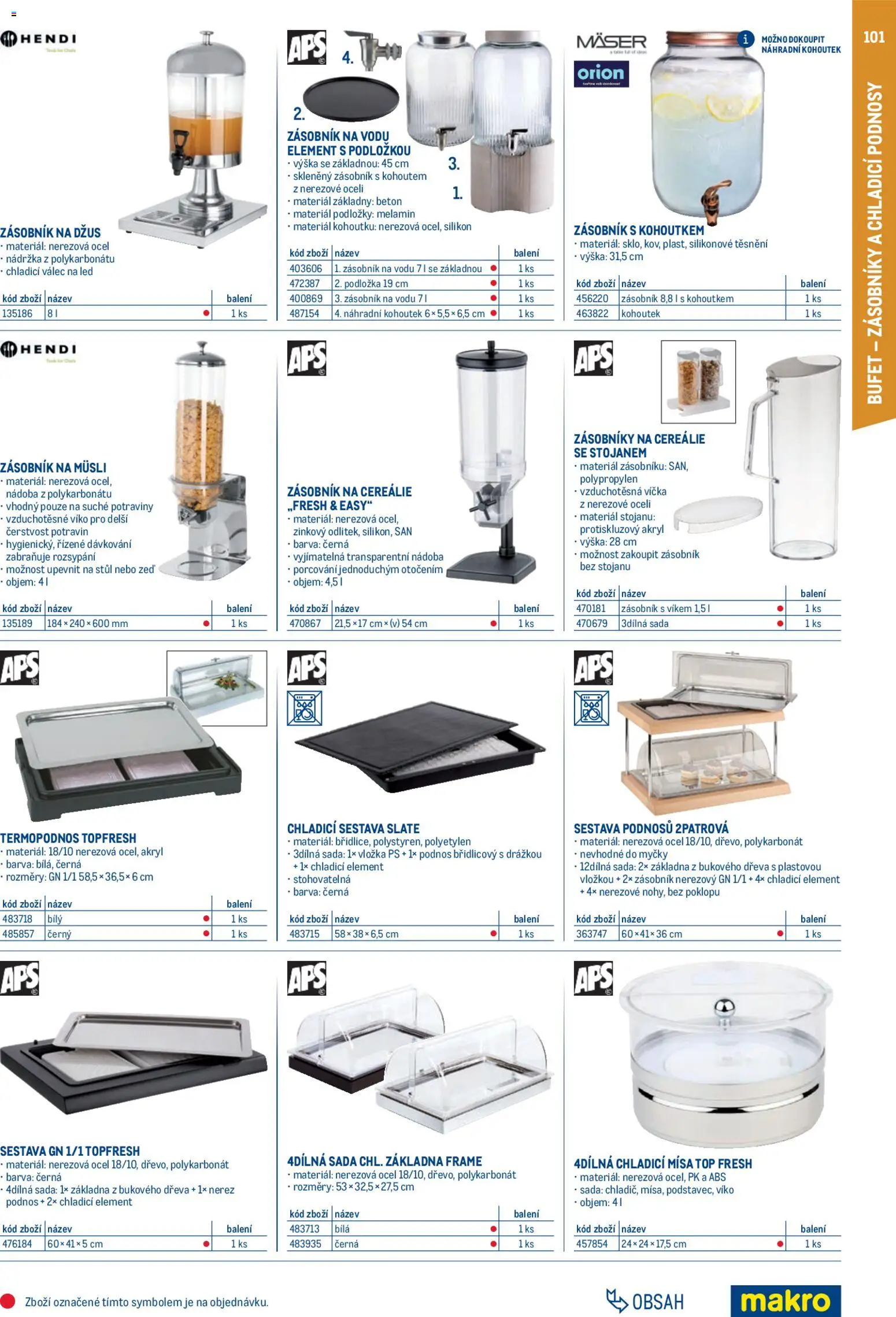 Makro leták - Gastro vybavení a zařízení od 01.02.2026 | Strana: 101 | Produkty: Zásobník, Cereálie, Müsli, LED