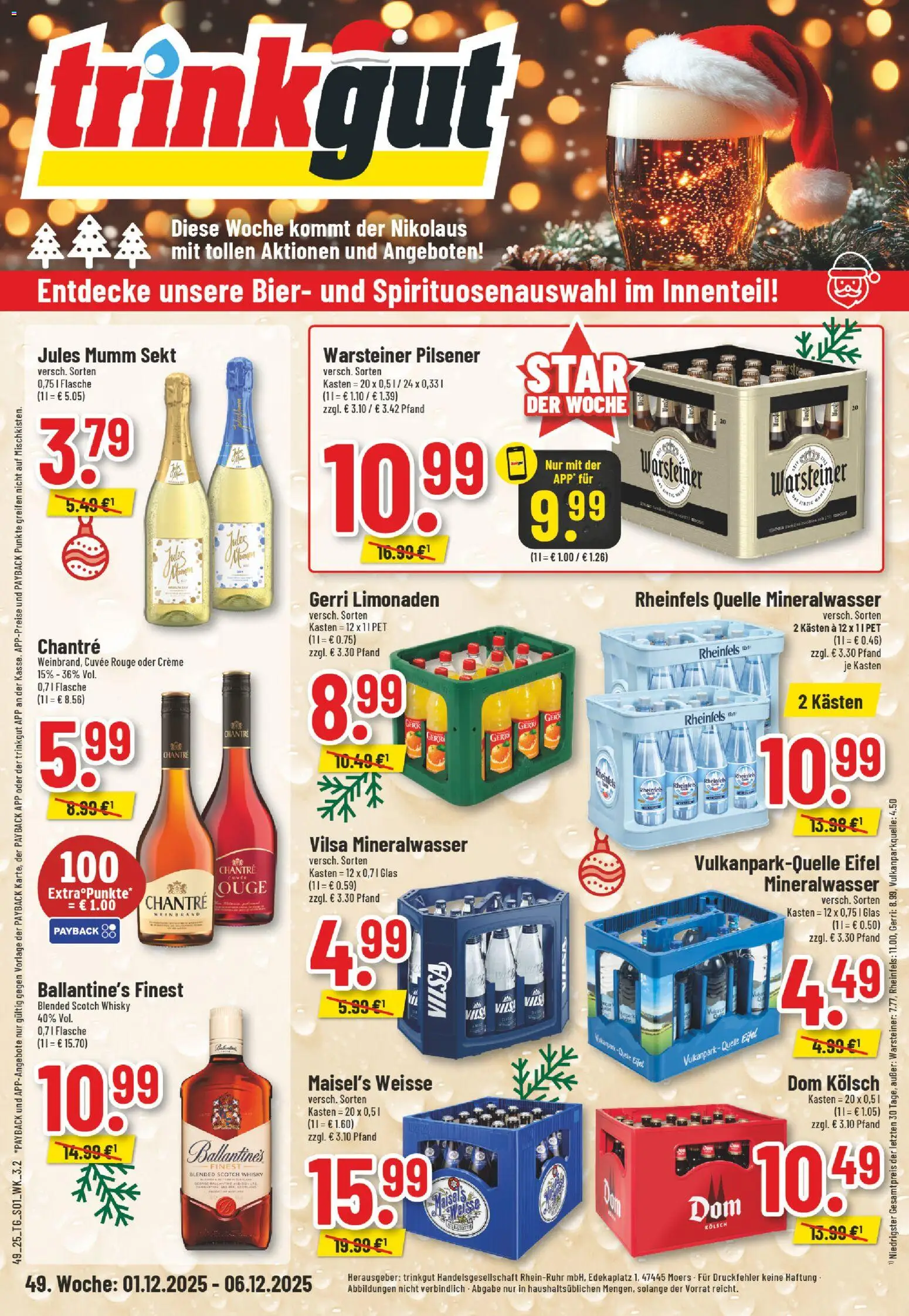 Trinkgut Prospekt – gültig ab 01.12.2025 | Seite: 1 | Produkte: Whisky, Mumm sekt, Creme, Chantré