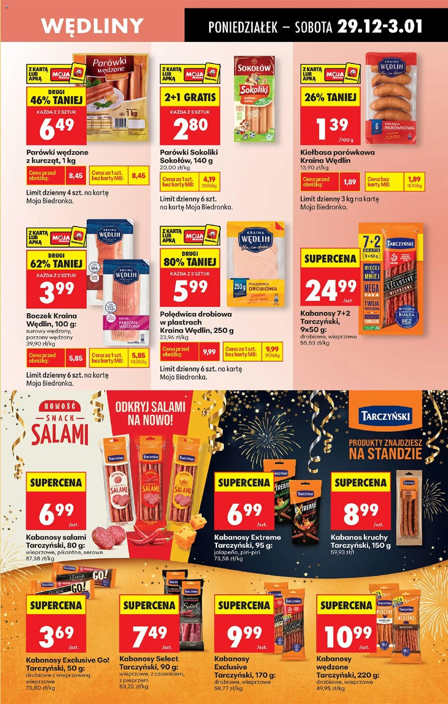 Biedronka gazetka od 29.12.2025 | Strona: 45 | Produkty: Kiełbasa, Boczek, Salami, Wędliny