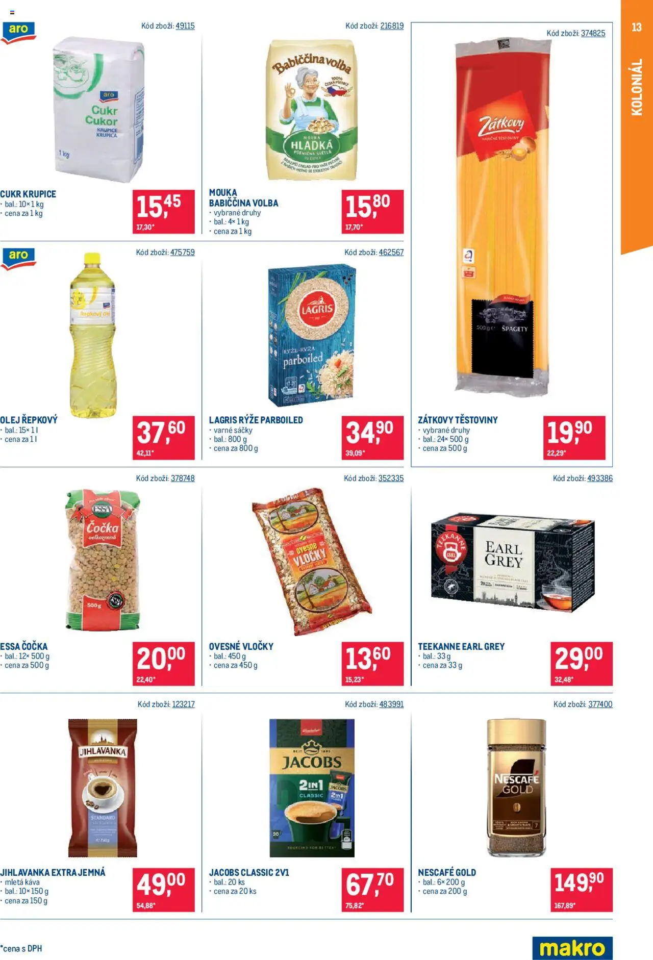 Makro leták - Maloobchod od 08.10.2025 | Strana: 13 | Produkty: Nescafé Gold, Teekanne, Jihlavanka, Nescafé