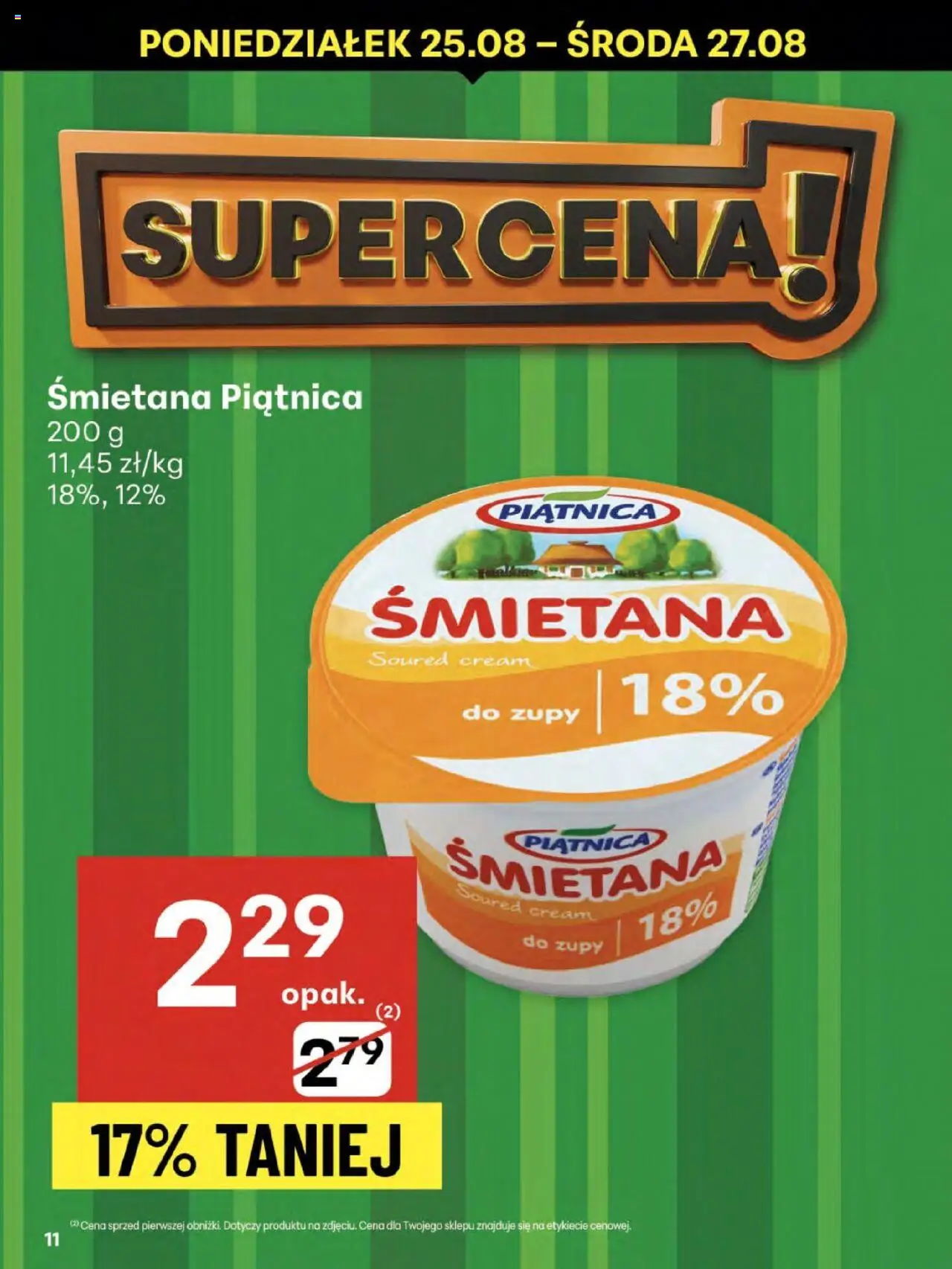 Delikatesy Centrum Gazetka od 21.08.2025 | Strona: 11 | Produkty: Śmietana