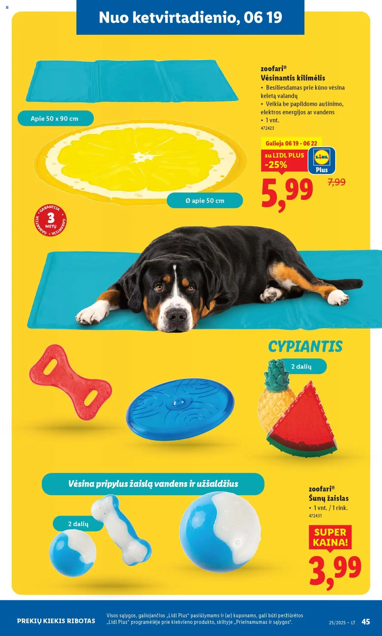 LIDL leidinys - Ne maisto prekių pasiūlymai│galioja nuo 16.06.2025 | Puslapis: 45 | Prekių: Kilimėlis