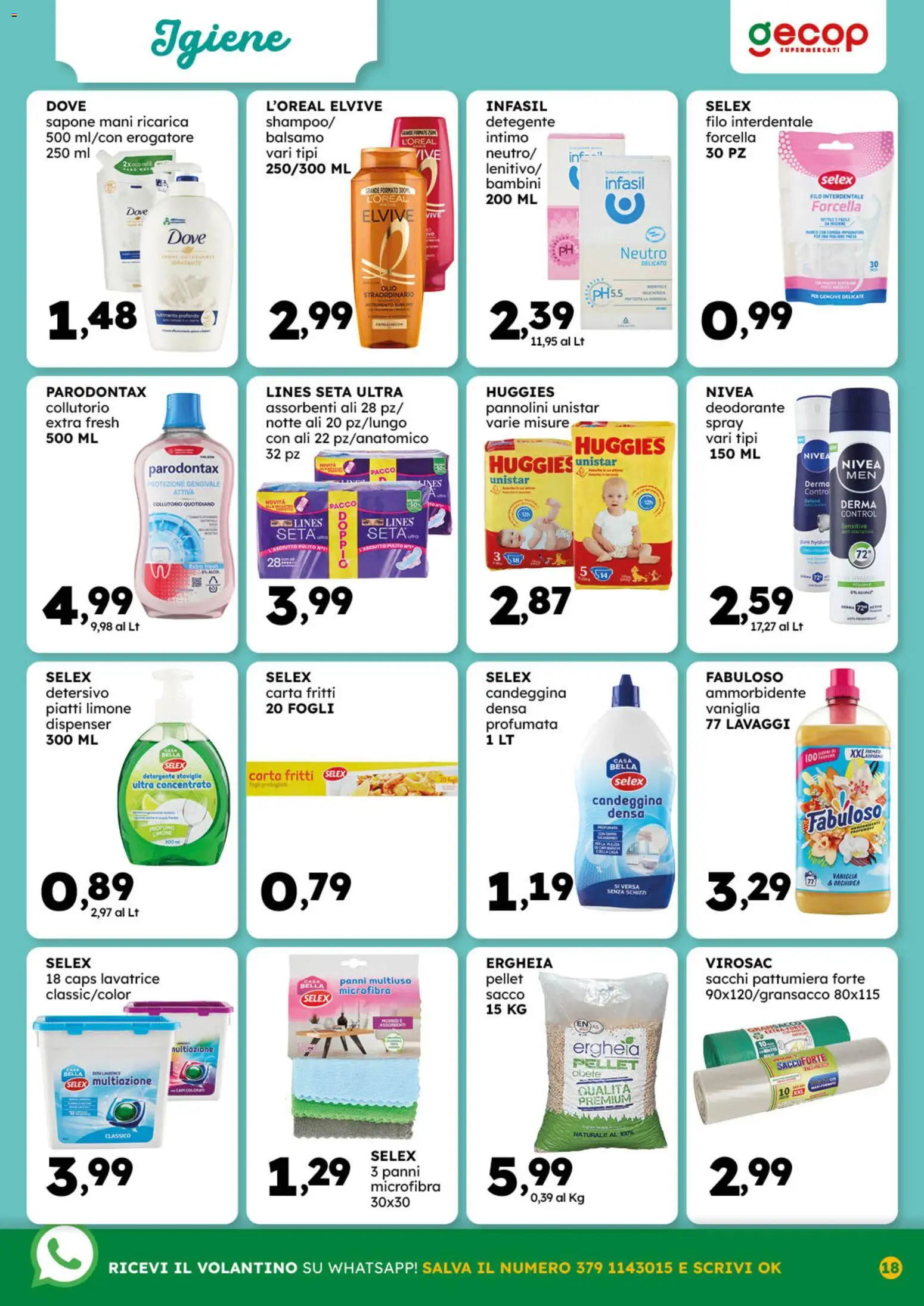 Volantino GECOP del 03.11.2025 | Pagina: 18 | Prodotti: Sapone, Collutorio, Detergente, Intimo