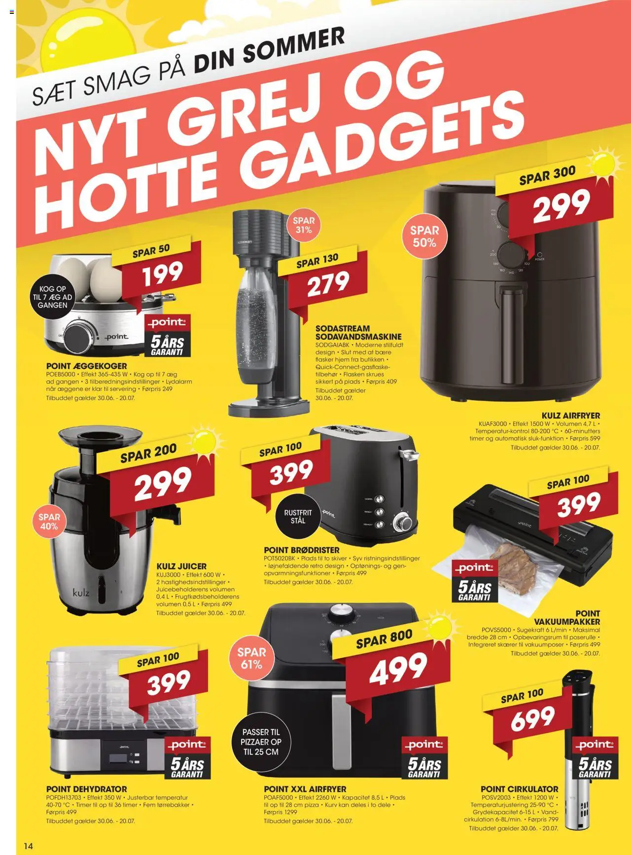 Punkt1 Tilbudsavis gyldig fra 30.06.2025 | Side: 14 | Produkter: Æg, Brødrister, Skærer, Juicer