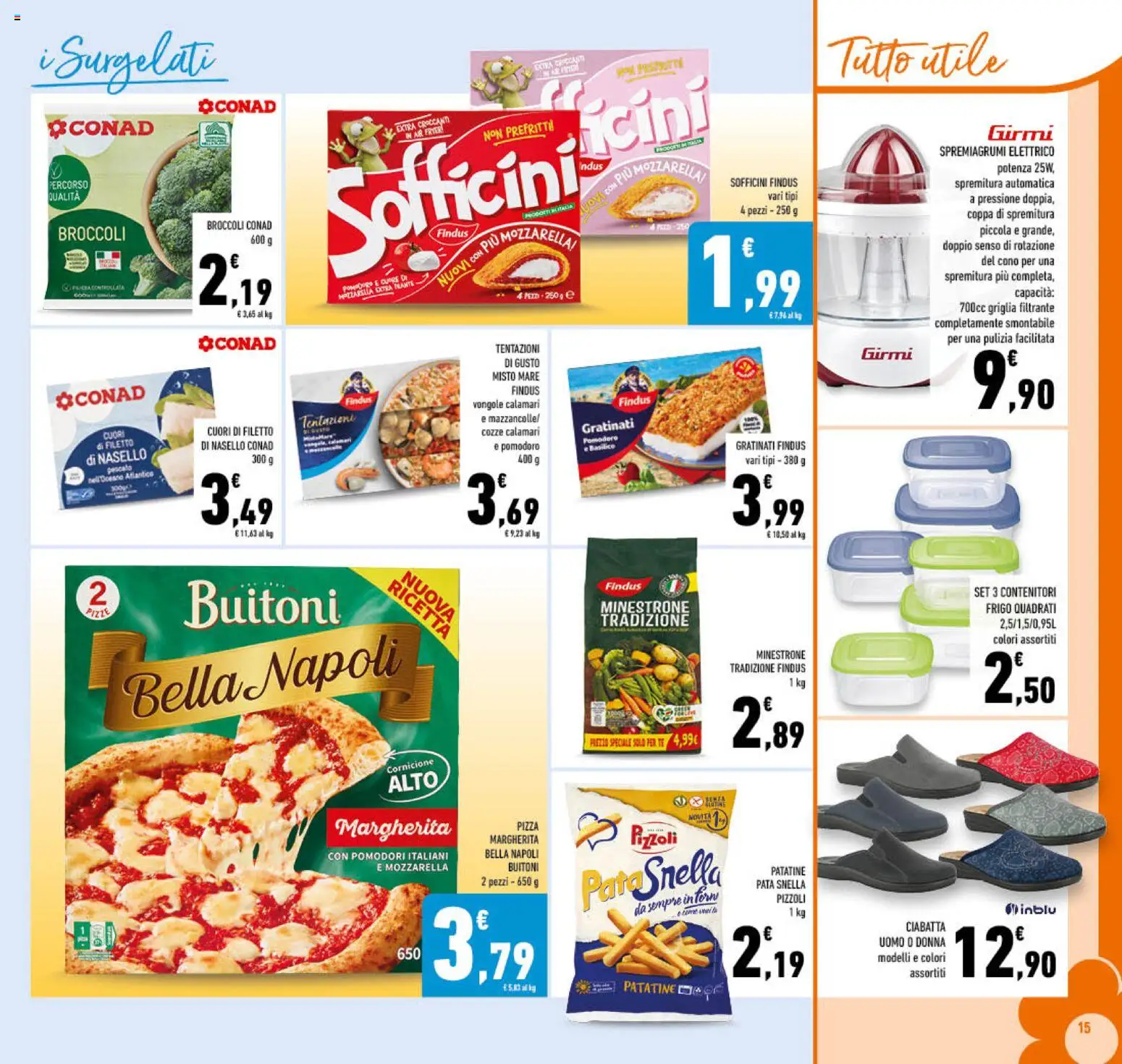 Volantino Conad del 14.01.2026 | Pagina: 15 | Prodotti: Vongole, Pomodori, Basilico, Griglia