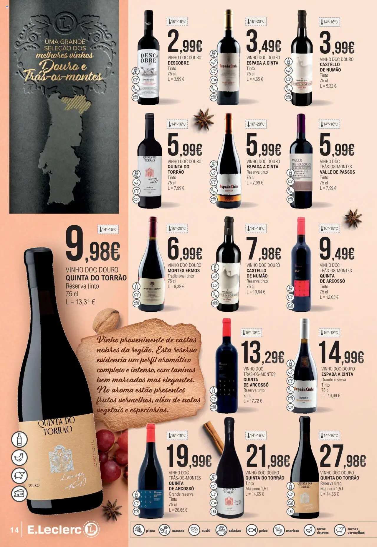 E.Leclerc - Feira dos Vinhos │ válido de 30.09.2025 | Página: 14 | Produtos: Saladas, Vinho, Peixe, Carne