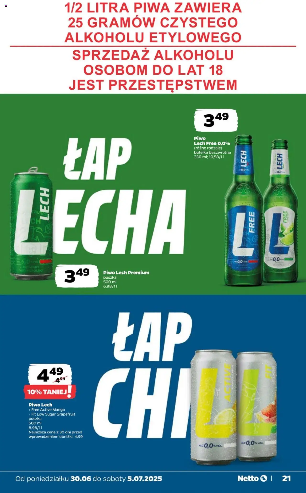 Netto gazetka - Spożywcza od 30.06.2025 | Strona: 21 | Produkty: Mango, Piwo