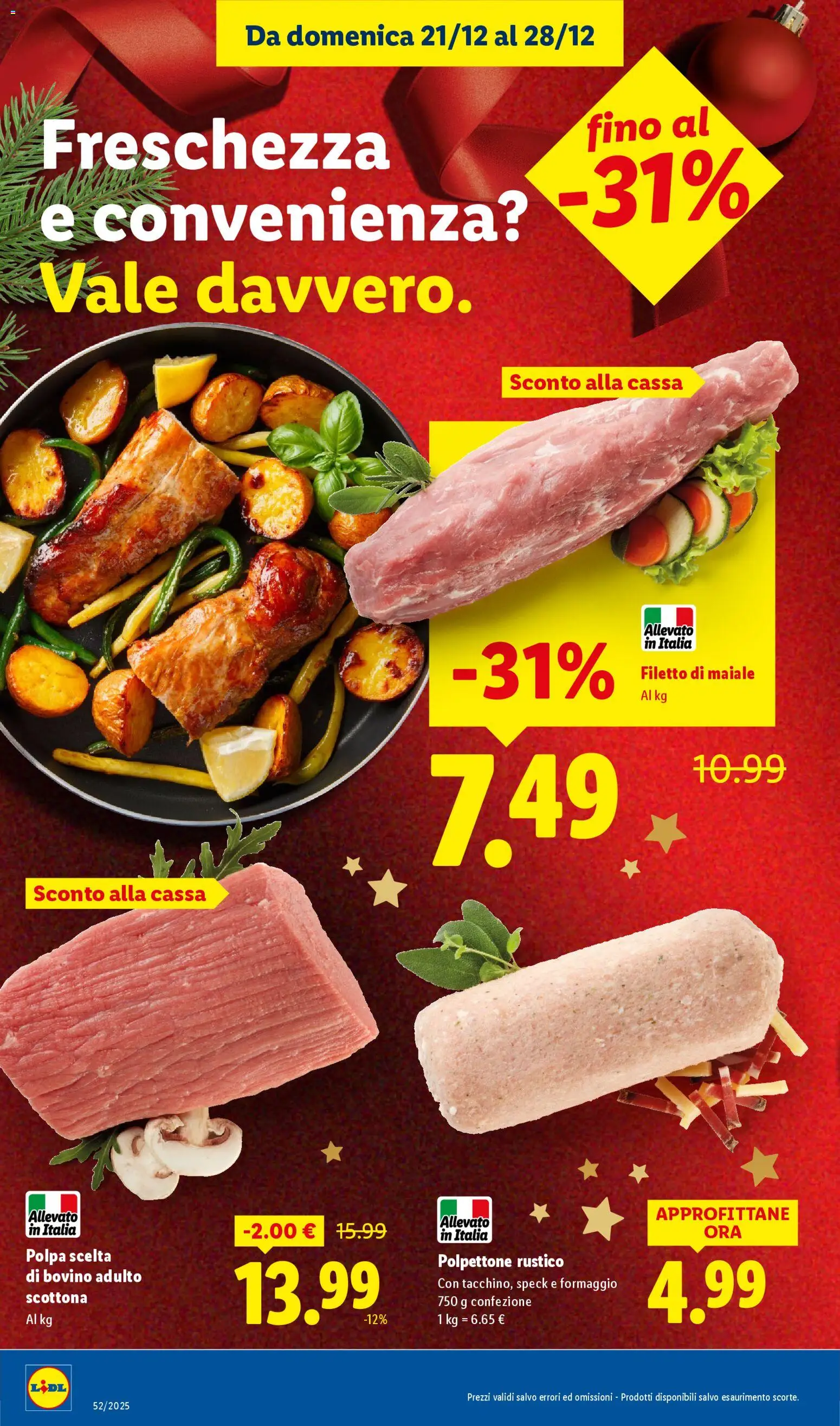 Volantino Lidl del 21.12.2025 | Pagina: 4 | Prodotti: Speck, Bovino, Maiale, Formaggio