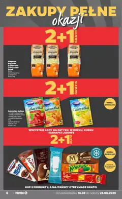 Netto gazetka - Spożywcza od 18.08.2025 | Strona: 6 | Produkty: Galaretka, Makaron, Lody