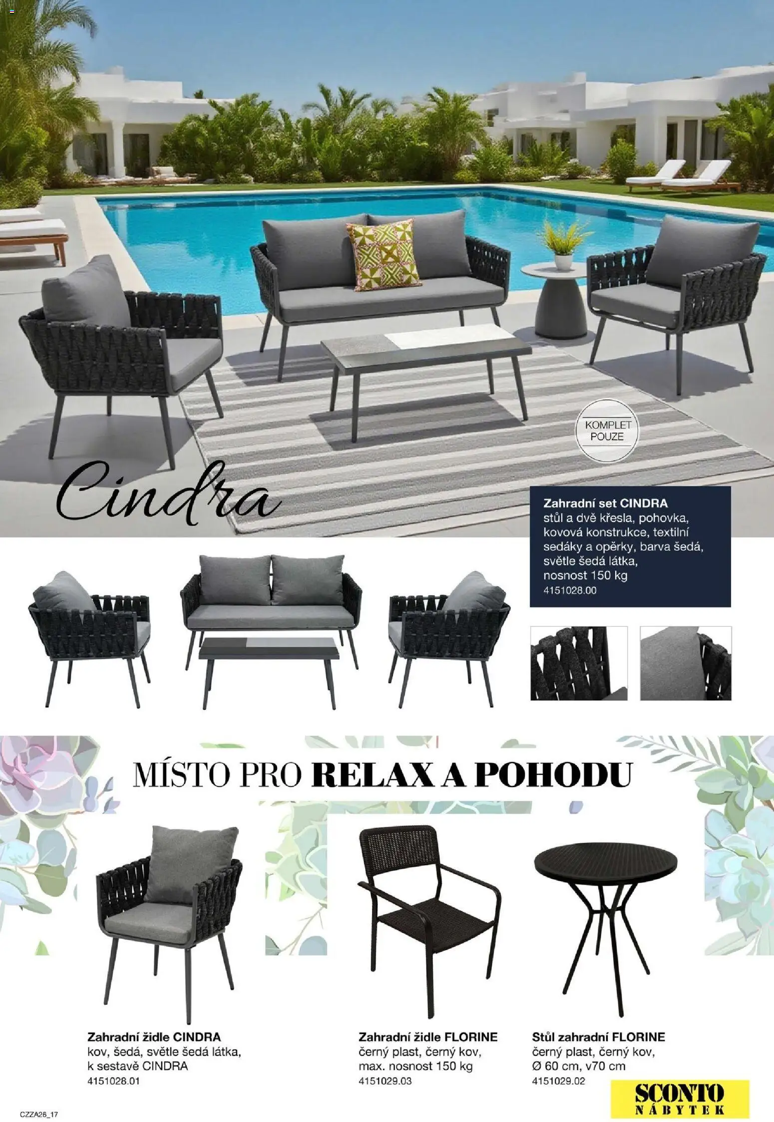 Sconto nábytek katalog - Zahradní speciál od 01.01.2026 | Strana: 17 | Produkty: Nábytek, Stůl, Židle, Zahradní židle