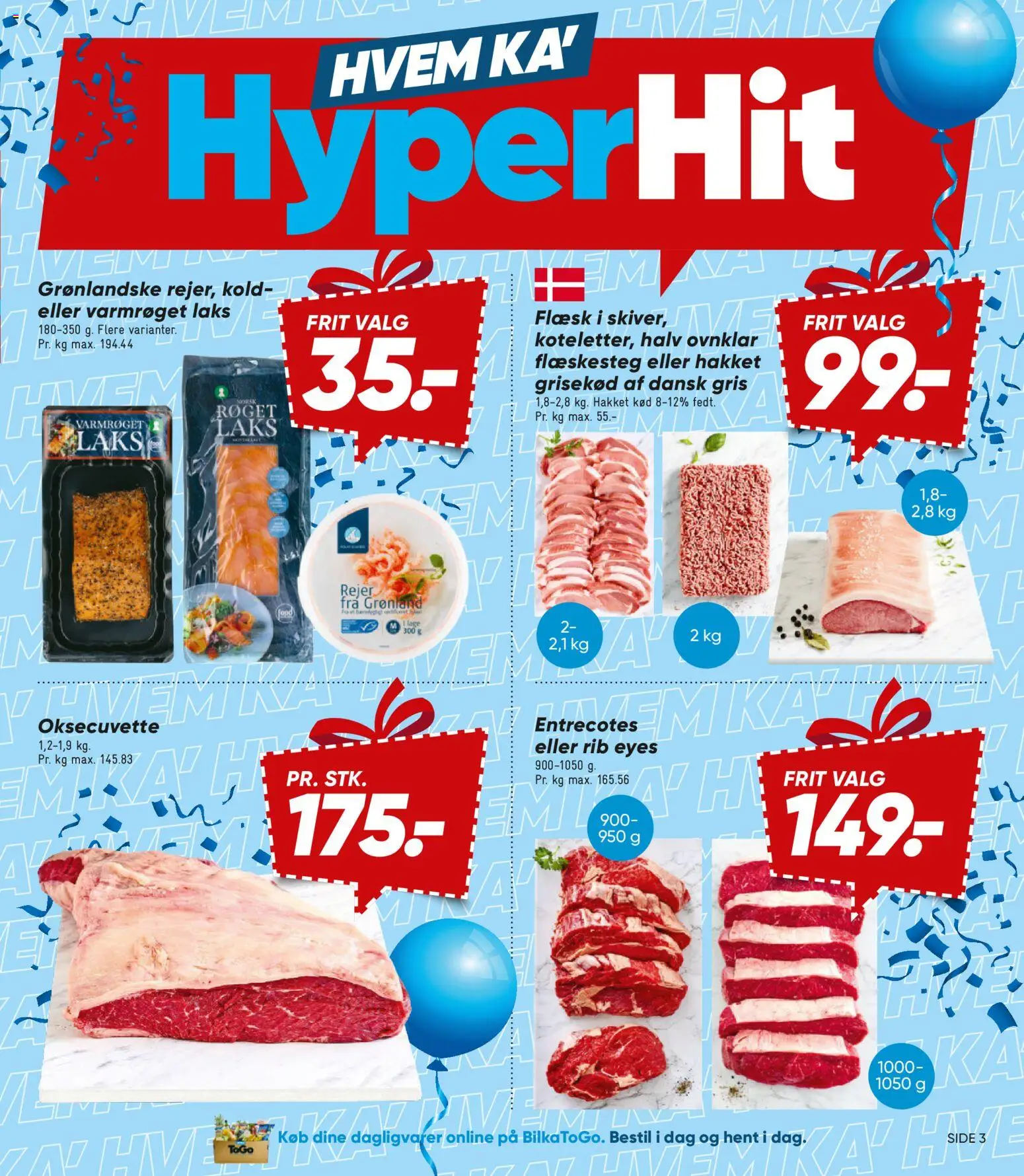 Bilka tilbudsavis – gyldig fra 20.02.2026 | Side: 3 | Produkter: Hakket kød, Flæskesteg, Rejer