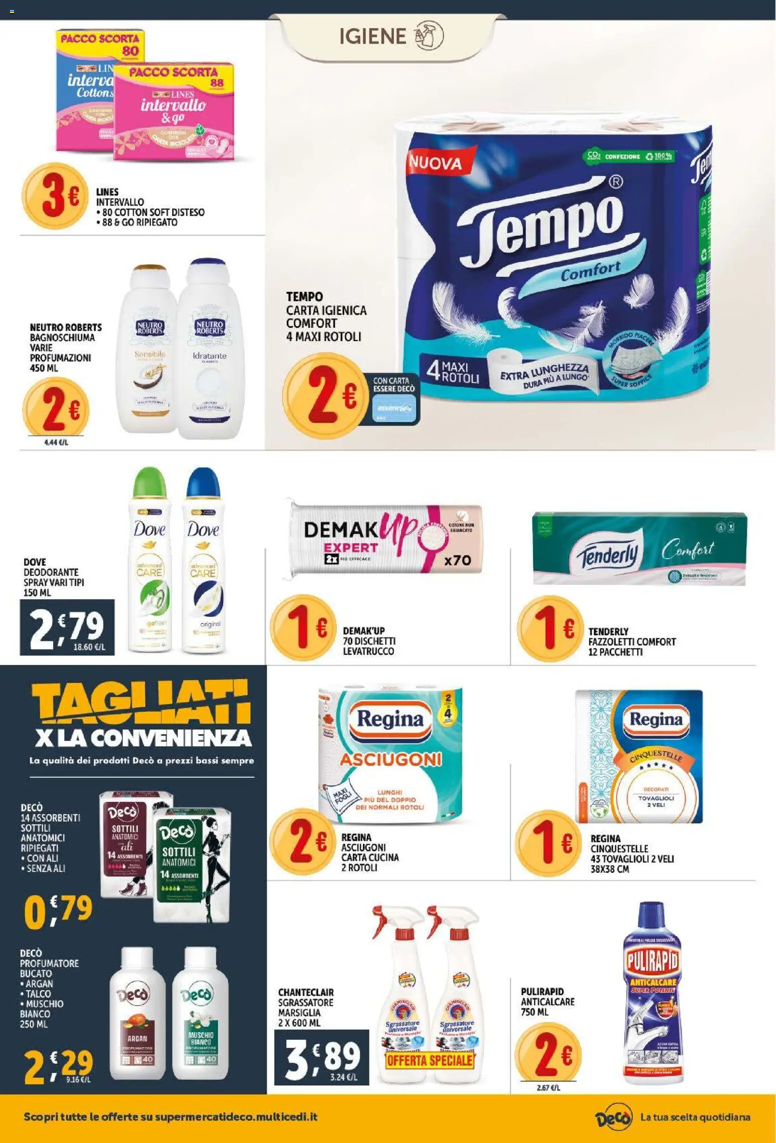 Volantino Decò del 11.02.2026 | Pagina: 18 | Prodotti: Bagnoschiuma, Deodorante, Anticalcare, Talco
