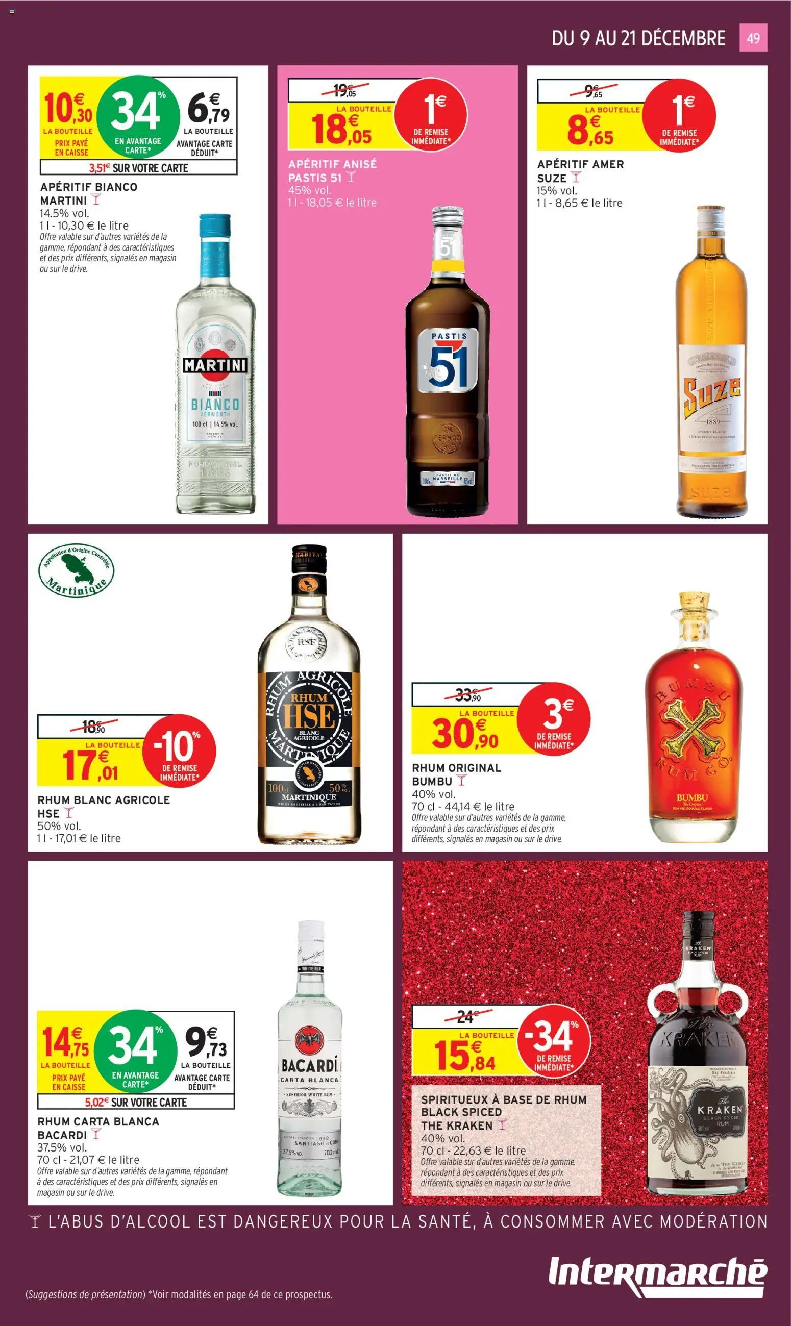 {H1} | Page: 49 | Produits: Rhum, Martini, Pastis 51, Thé