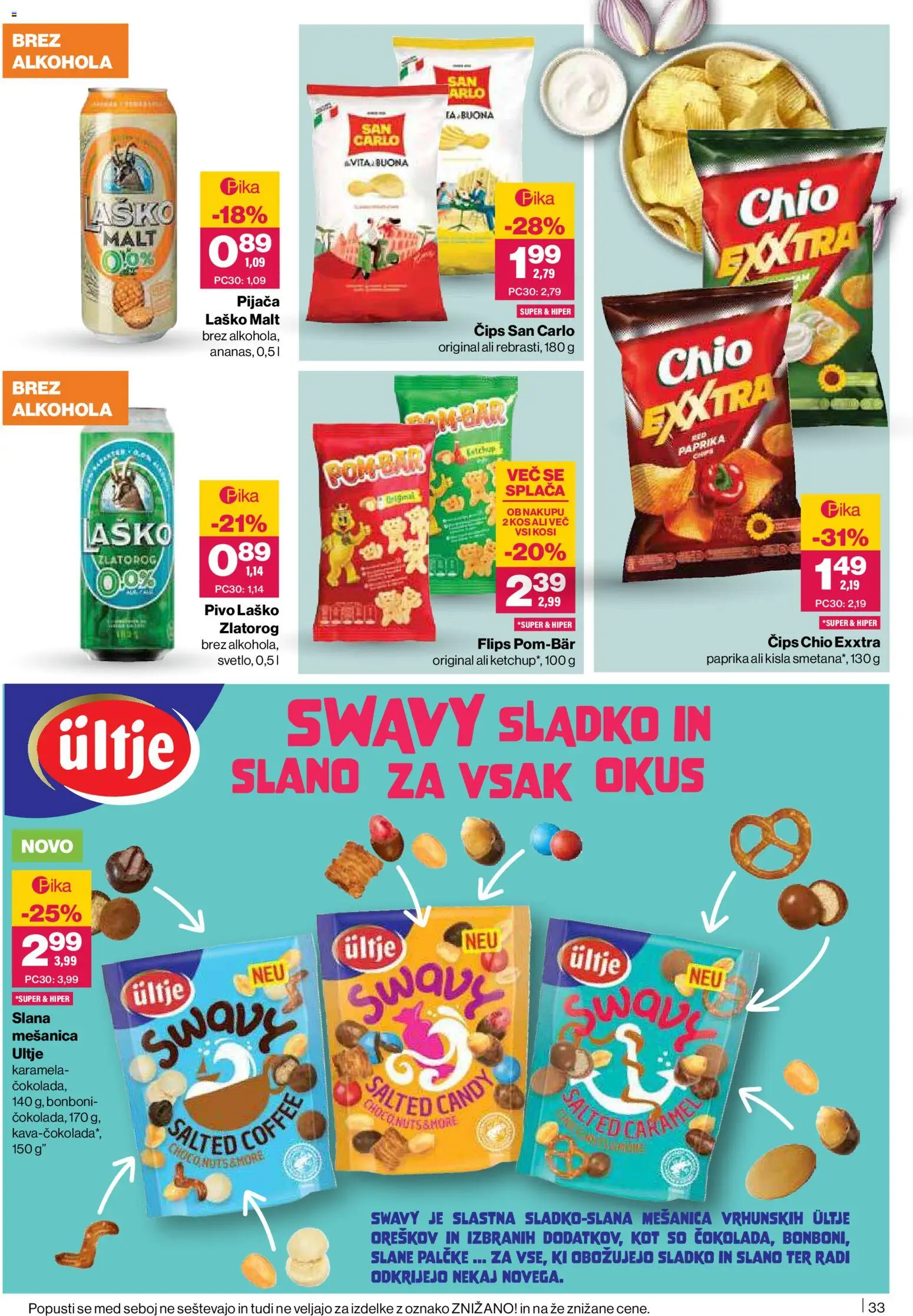 Novi Mercator katalog ponudbe – veljaven od 16.04.2026 | Stran: 33 | Izdelki: Bonboni, Flips, Kisla smetana, Cips