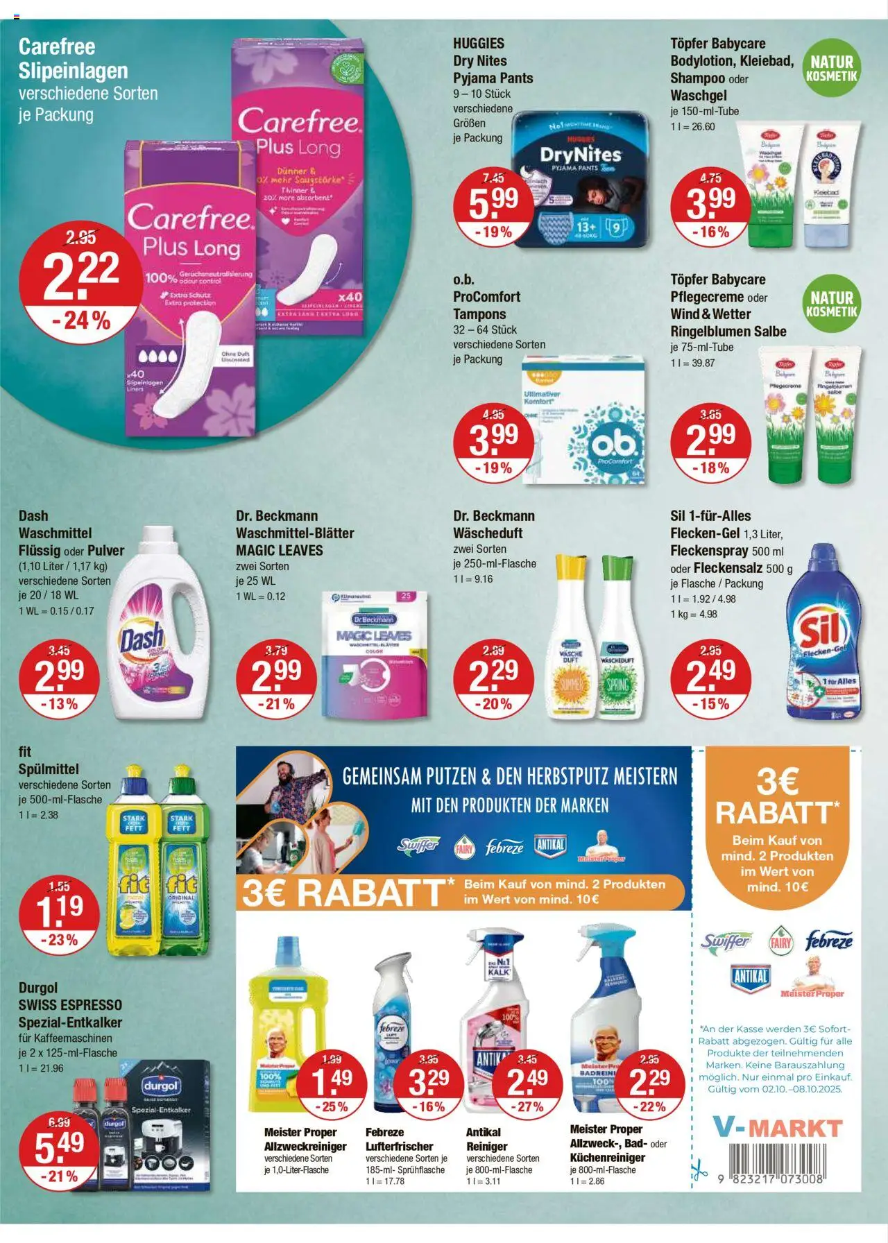 V-Markt - Hallertau / Oberpfalz – gültig ab 02.10.2025 | Seite: 10 | Produkte: Tür, Shampoo, Waschmittel, Swiffer