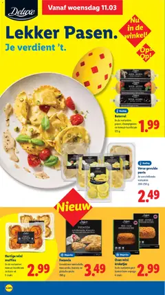 Focaccia, Gevuld met mortadella, mozzarella, burrata en pistache pesto 390 g - Voorbeeld van een folder van Lidl, geldig van 09.03.2026 | Pagina: 19