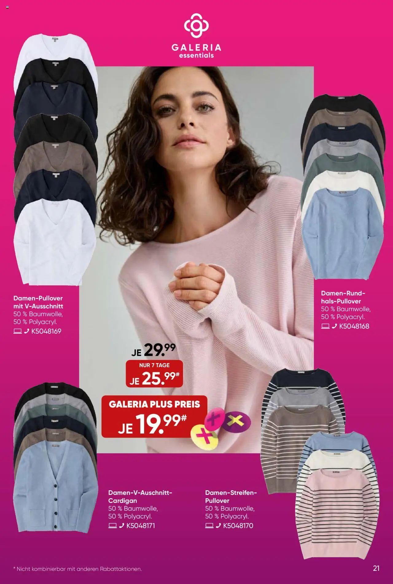 Galeria Karstadt Kaufhof Prospekt 	 - gültig ab dem 27.08.2025 | Seite: 21 | Produkte: Cardigan, Pullover