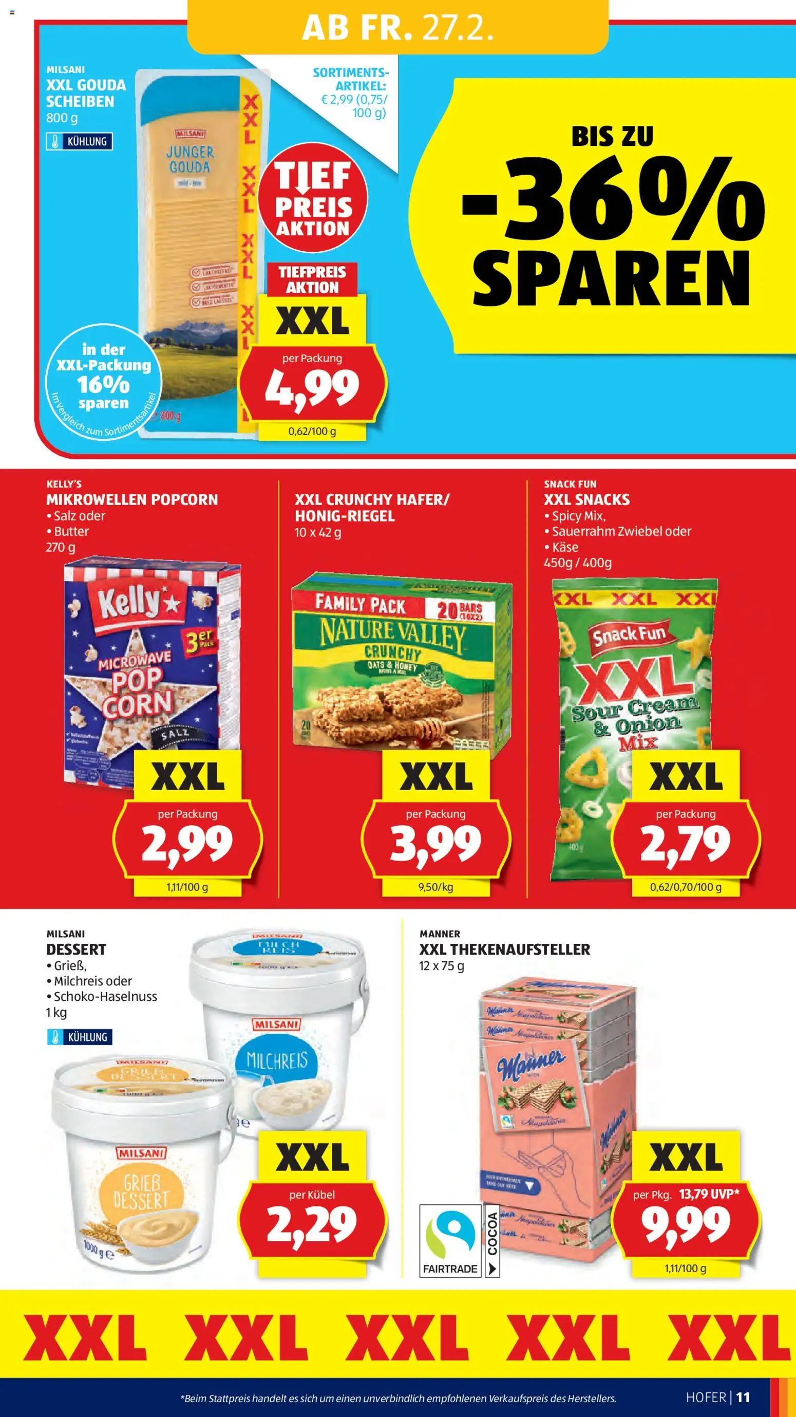 Hofer Flugblatt gültig ab 25.02.2026 | Seite: 13 | Produkte: Salz, Butter, Käse, Sauerrahm