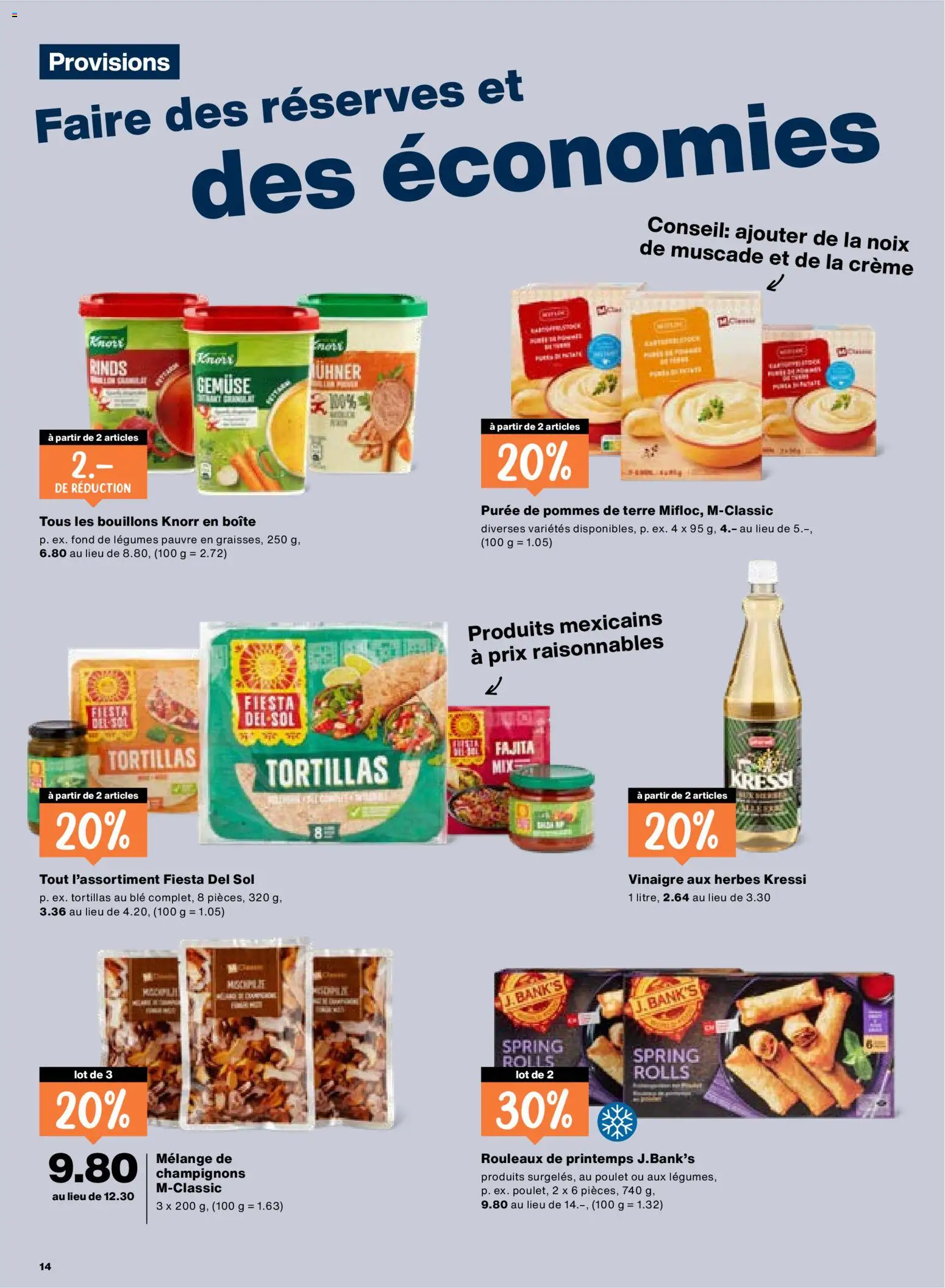 Migros Aktionen FR – gültig ab 12.02.2026 | Seite: 14 | Produkte: Champignons, Gemüse, Creme