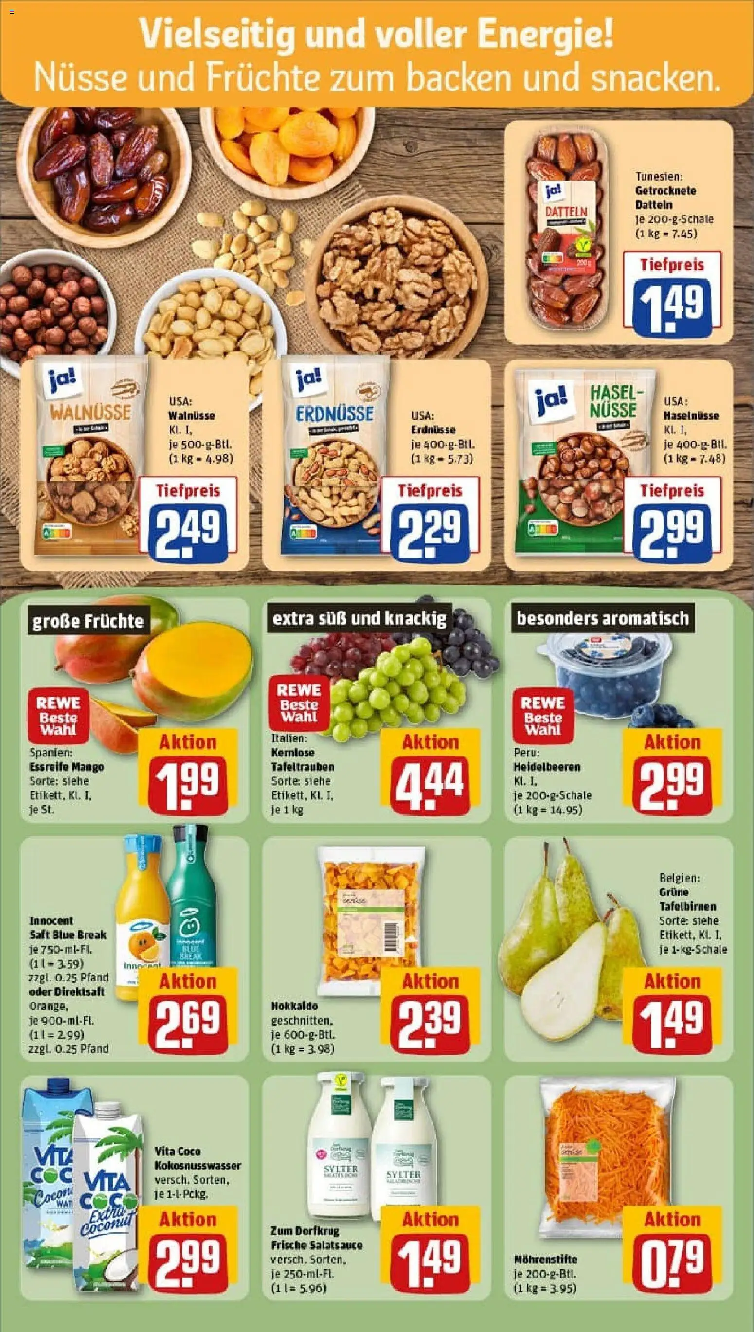 Rewe prospekt München	 – gültig ab 26.10.2025 | Seite: 8 | Produkte: Walnüsse, Heidelbeeren, Mango, Nüsse