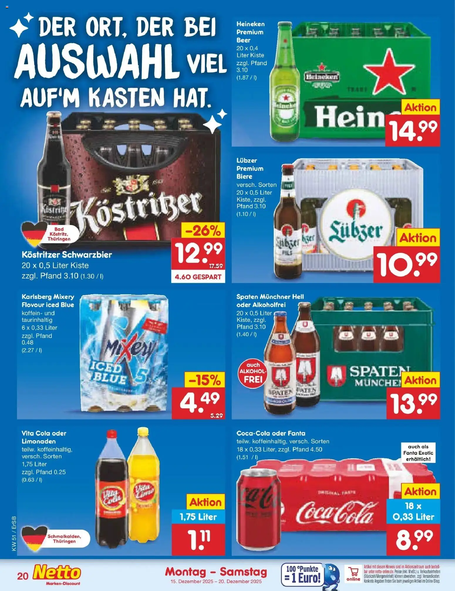 Netto Marken-Discount prospekt Nordhausen	 – gültig ab 15.12.2025 | Seite: 28 | Produkte: Fanta, Cola, Vita cola, Mixery